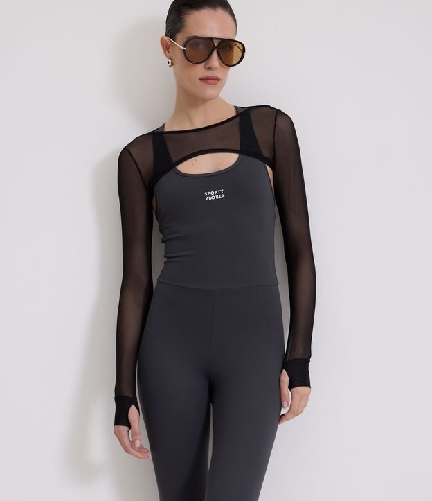 Camiseta Manguito Esportiva em Microfibra com Transparência
