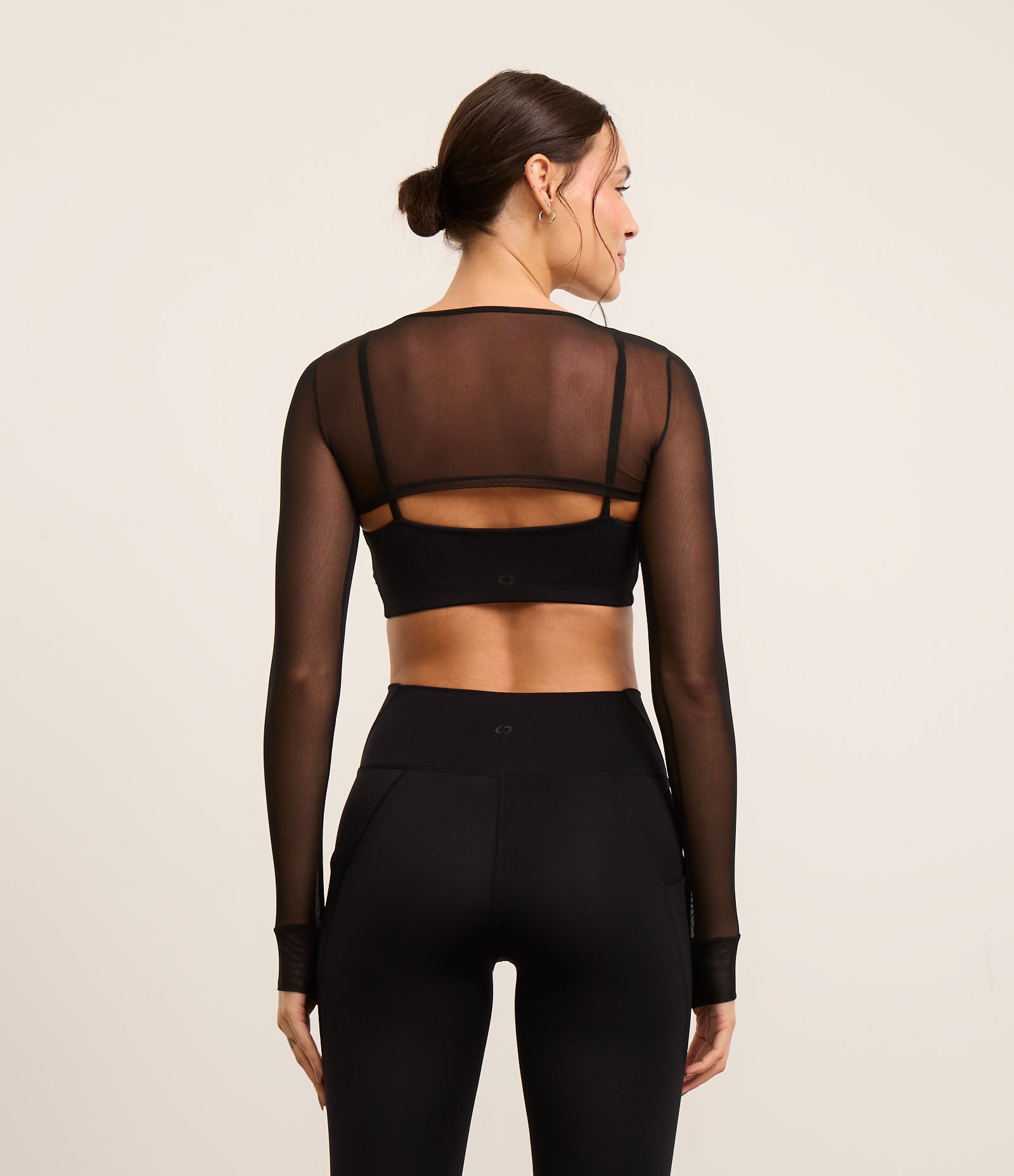 Camiseta Manguito Esportiva em Microfibra com Transparência Preto 6