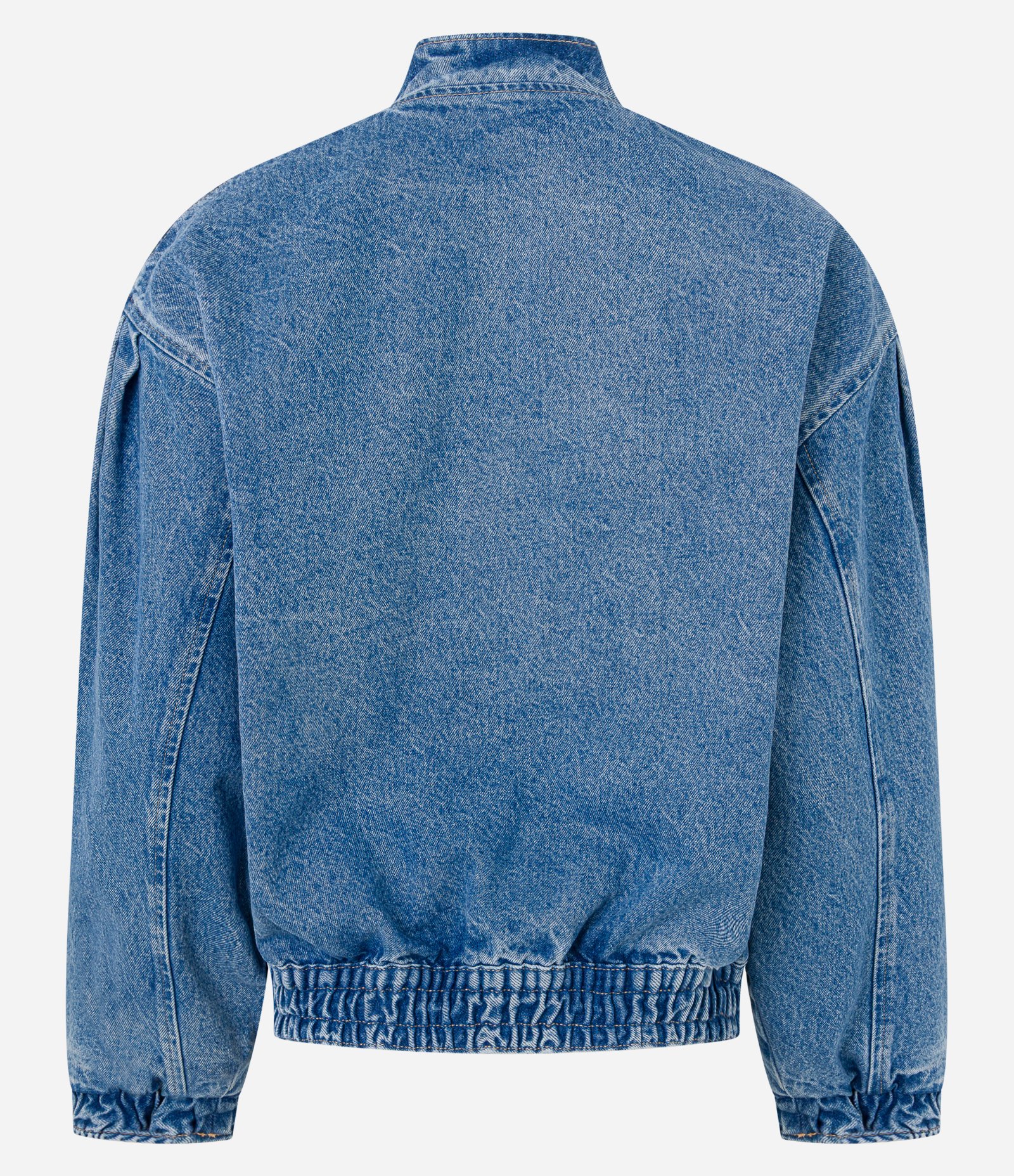 Jaqueta Bomber em Sarja com Botões e Lapelas Médio 7