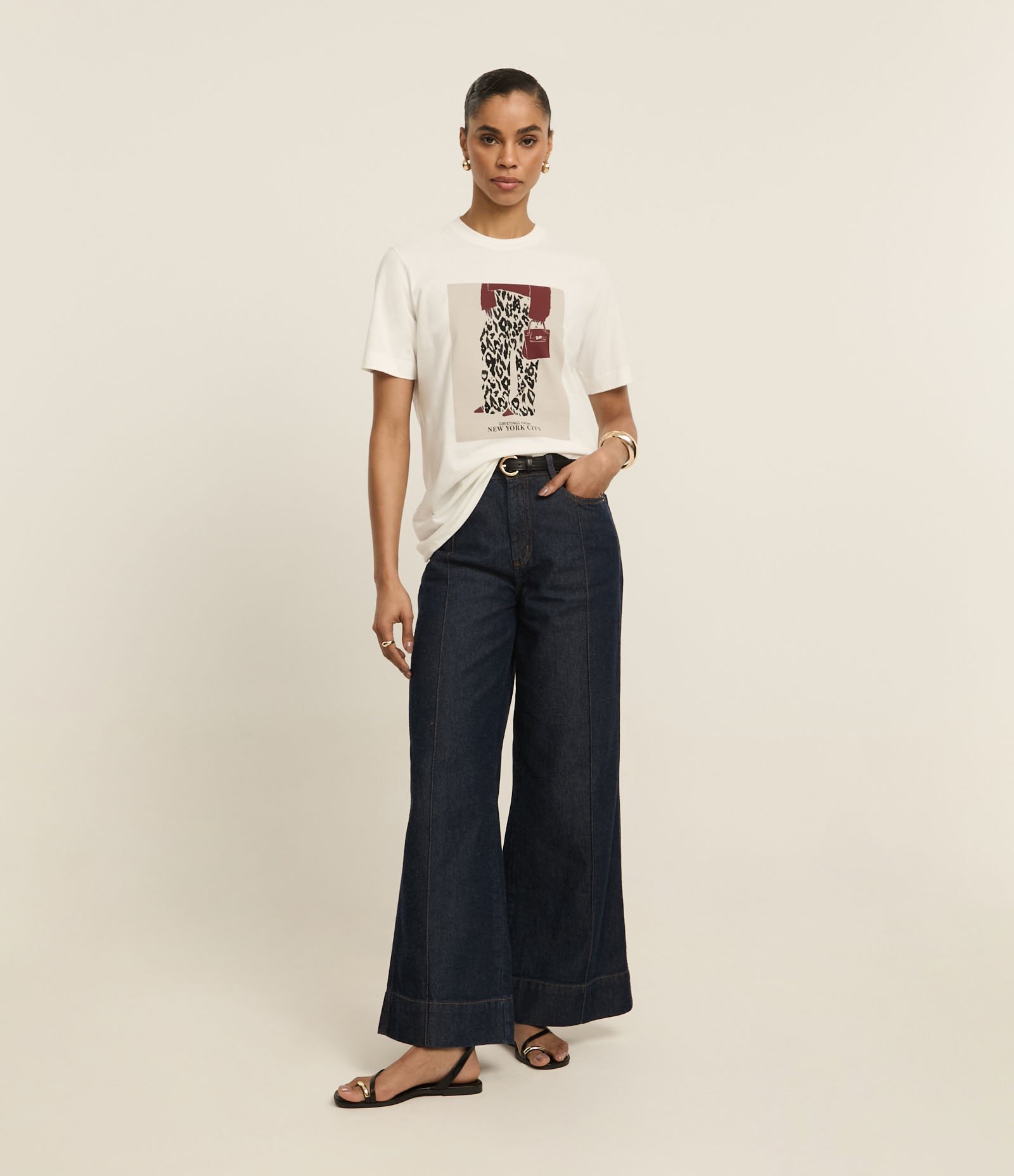 Camiseta T-Shirt em Algodão com Estampa Look Fashion Branco 2