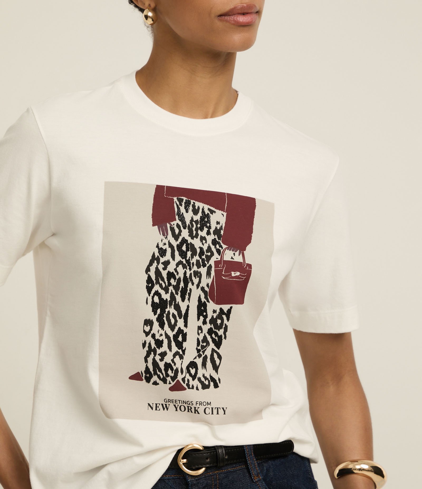 Camiseta T-Shirt em Algodão com Estampa Look Fashion Branco 3