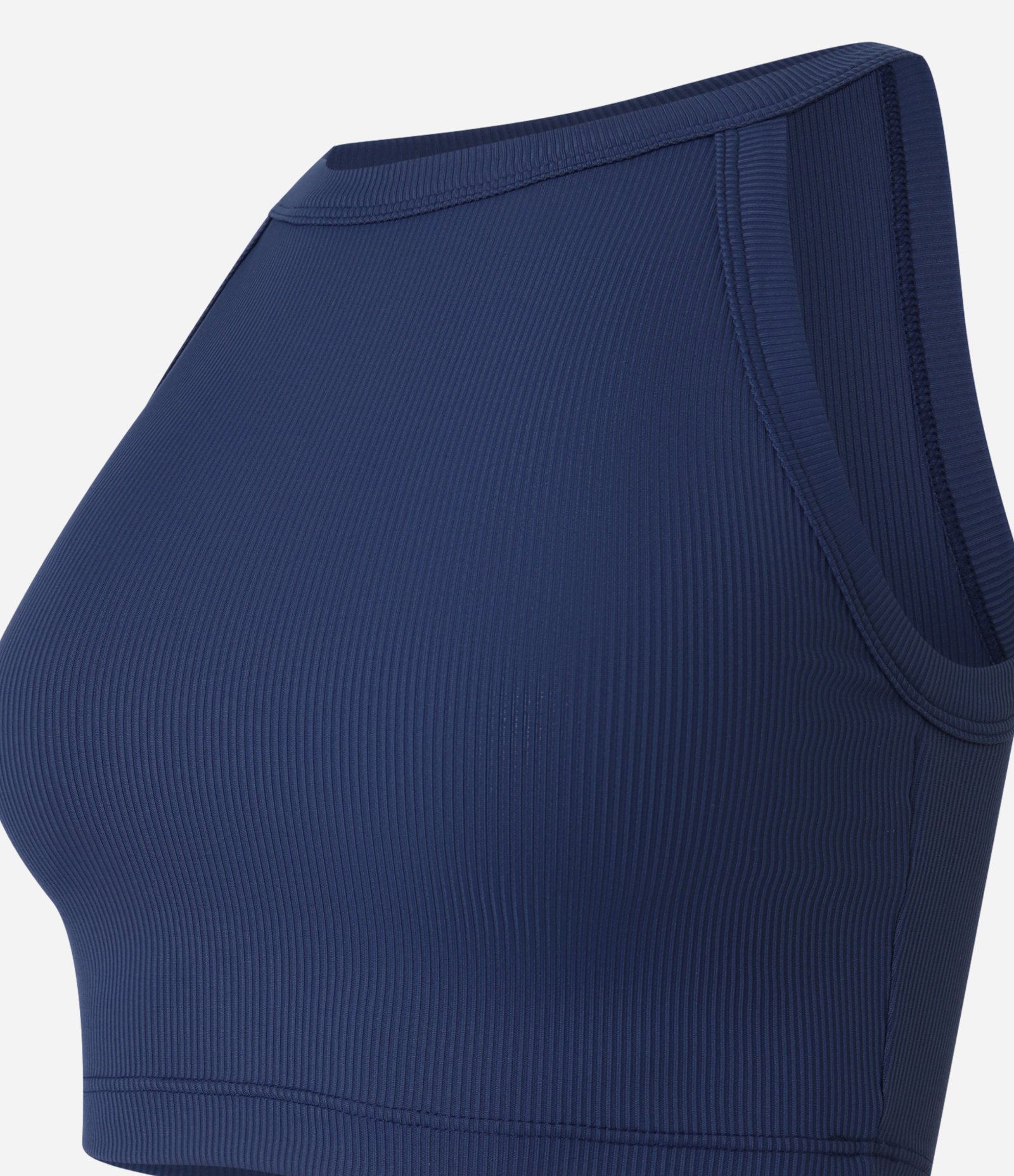 Blusa em Ribana com Gola Halter Azul 5