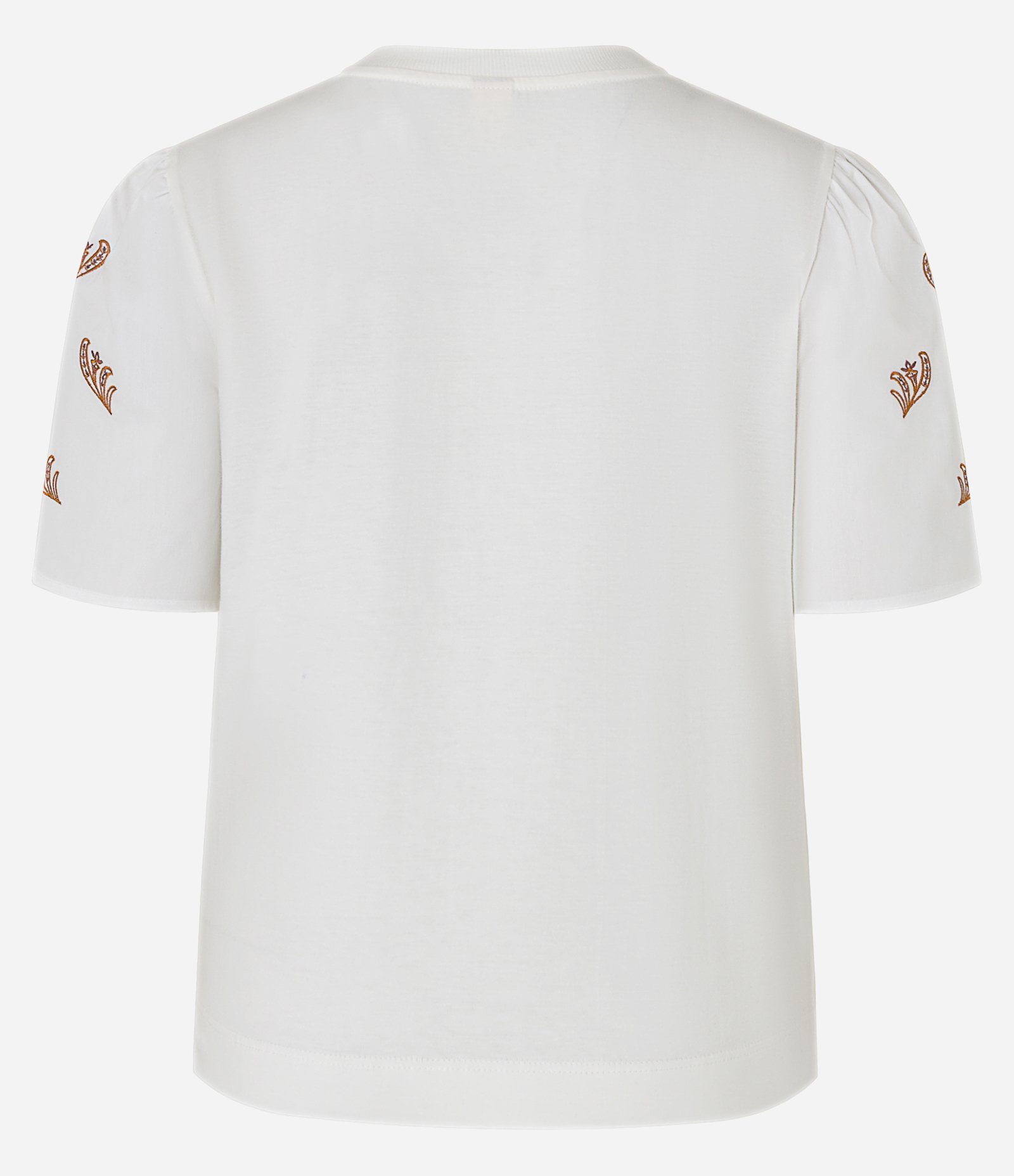 Blusa em Algodão com Bordado de Folhagem na Manga Bufante Branco 7