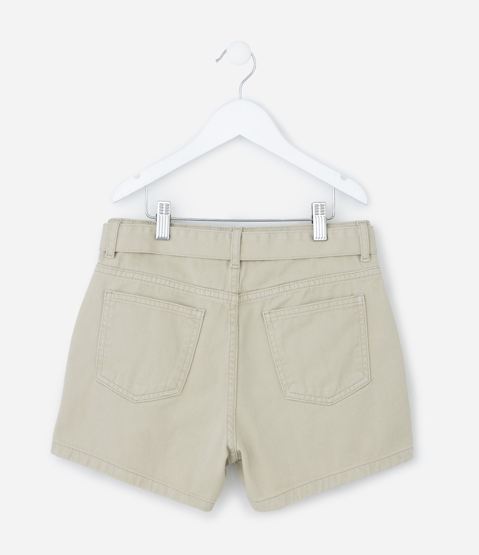 Short Infantil em Sarja com Faixa para Amarração - Tam 7 a 14 Anos Verde 2