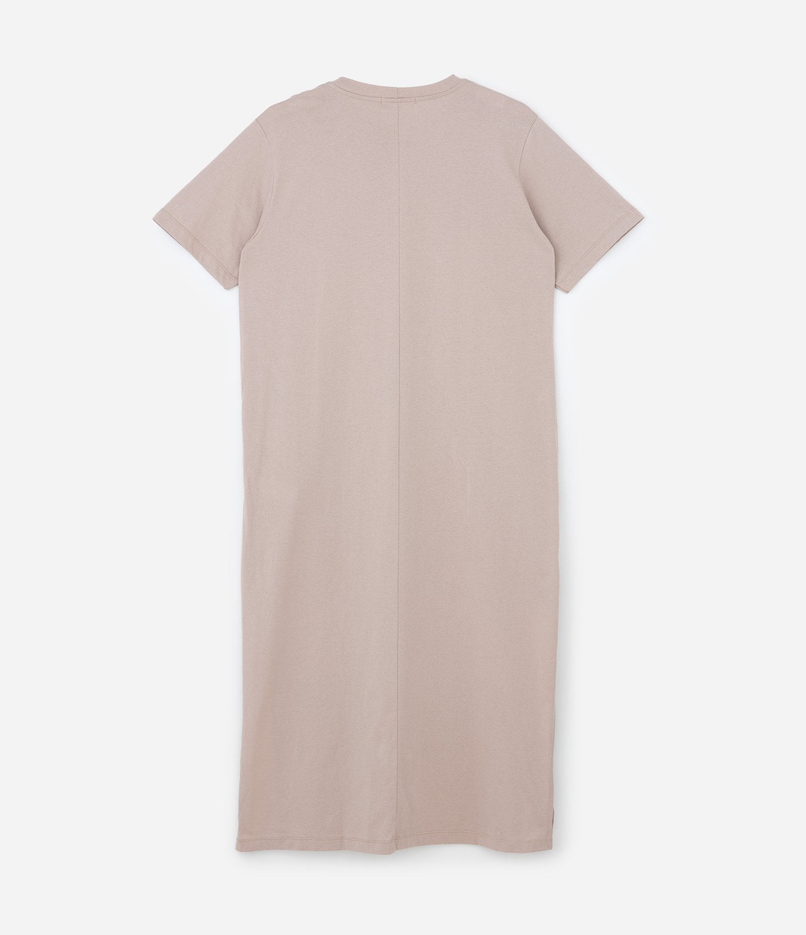 Vestido T-Shirt Midi em Malha Estonada Curve & Plus Size Bege 5