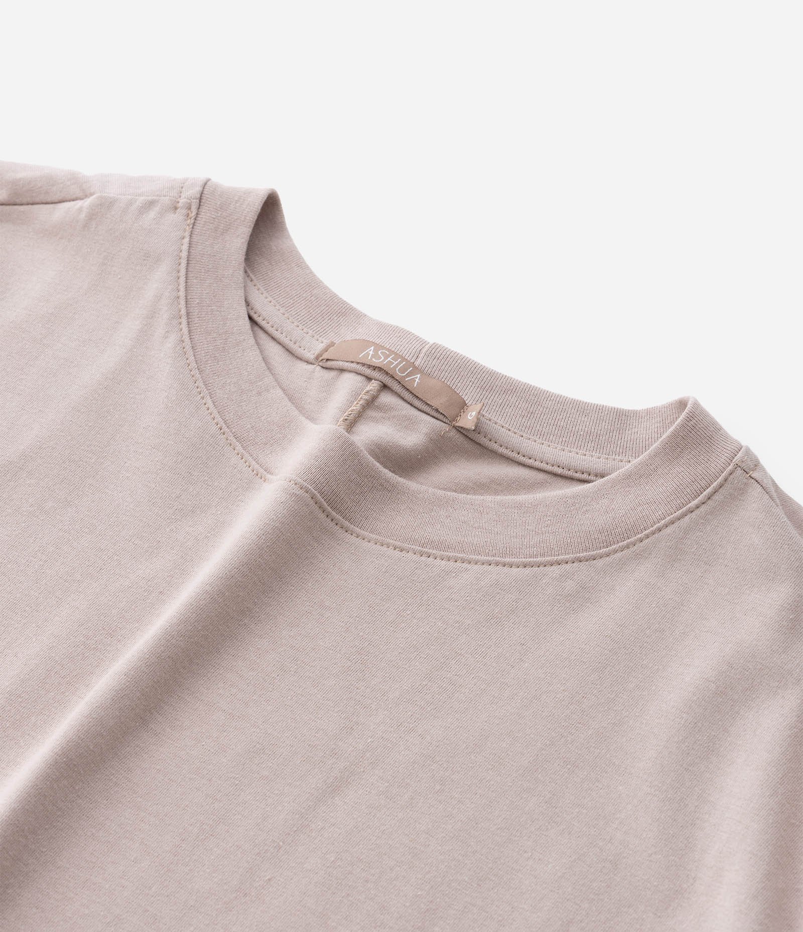 Vestido T-Shirt Midi em Malha Estonada Curve & Plus Size Bege 7