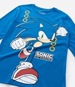 Camiseta Comfort Infantil com Estampa Sonic- Tam 5 a 14 Anos