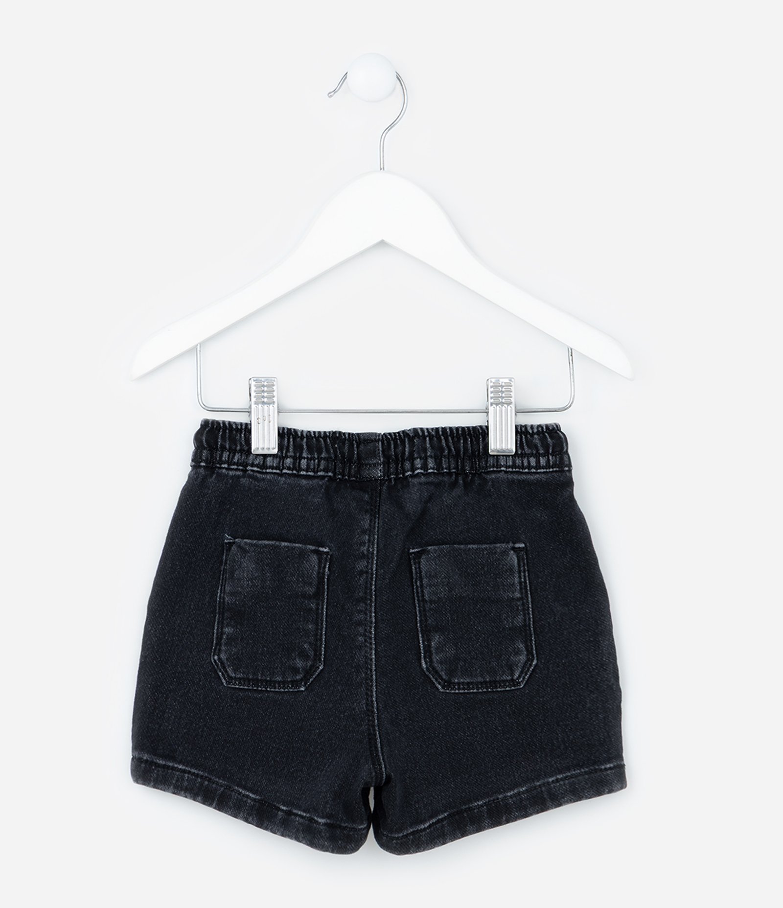 Bermuda Infantil Jeans com Amarração - Tam 1 a 5 Anos Preto 2