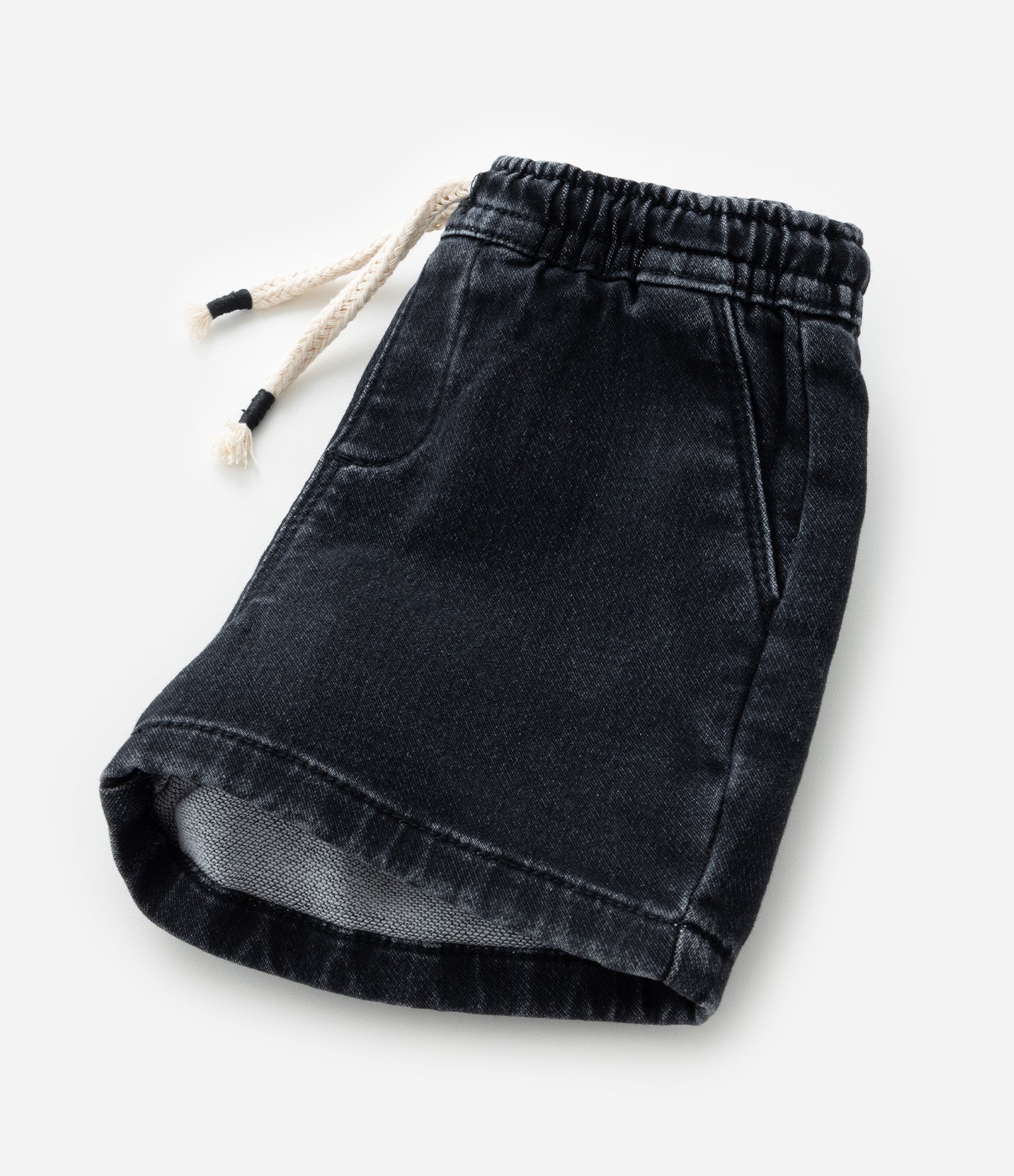 Bermuda Infantil Jeans com Amarração - Tam 1 a 5 Anos Preto 4