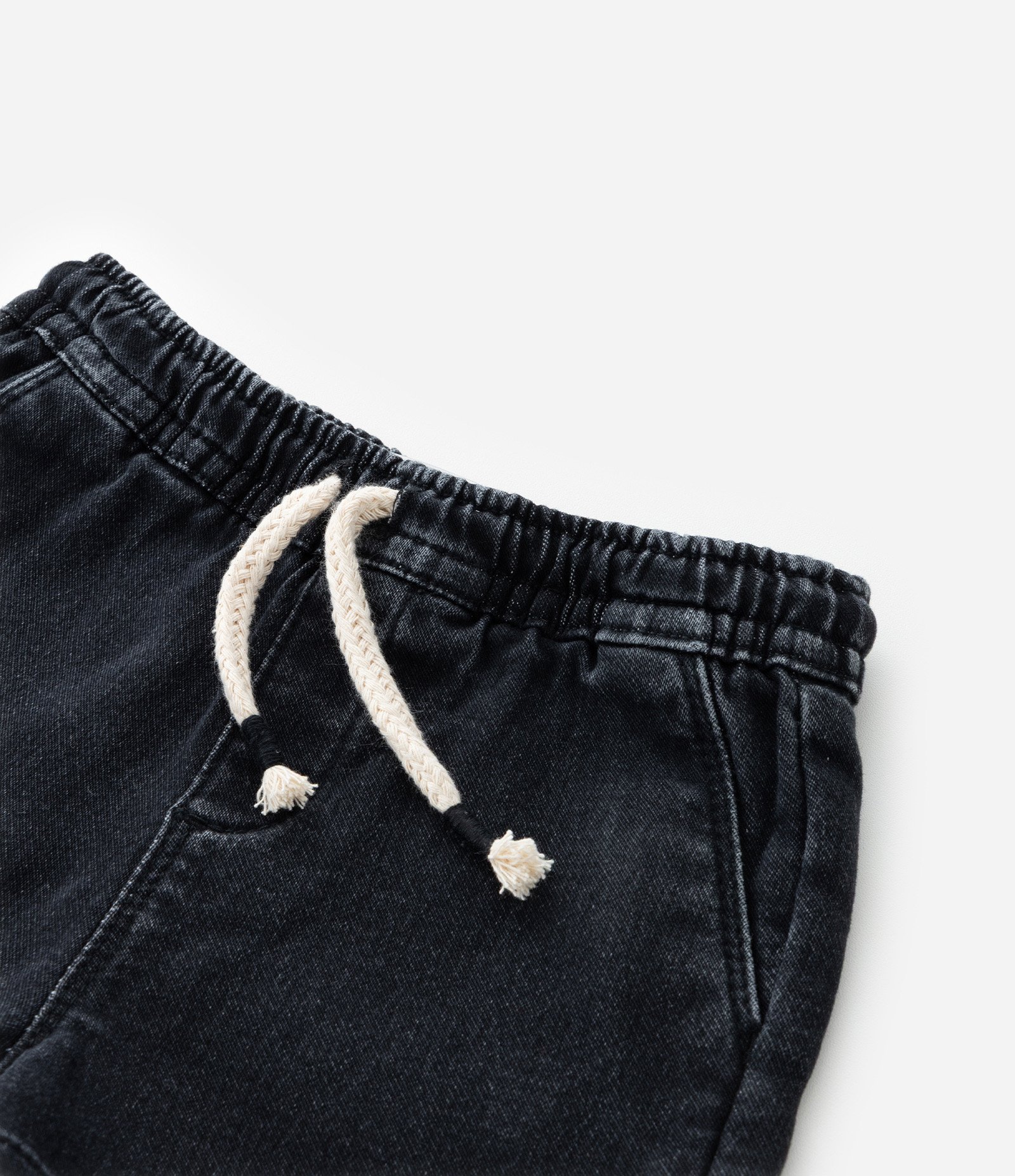 Bermuda Infantil Jeans com Amarração - Tam 1 a 5 Anos Preto 5
