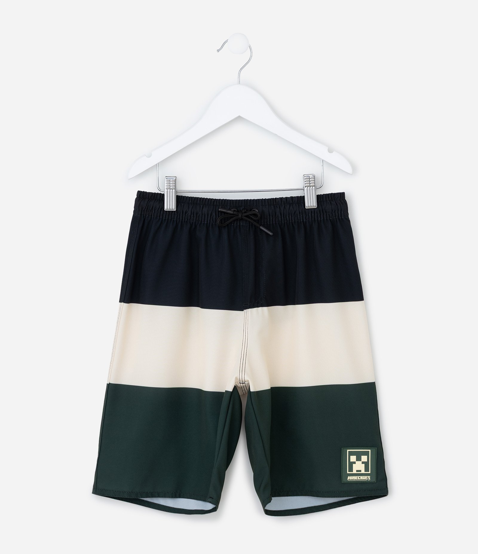 Bermuda Infantil com Blocos de Cor e Patch Minecraft - Tam 5 a 14 anos Multicores 2