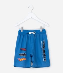 Bermuda Infantil em Microfibra com Estampa Hot Wheels - Tam 4 a 10 Anos