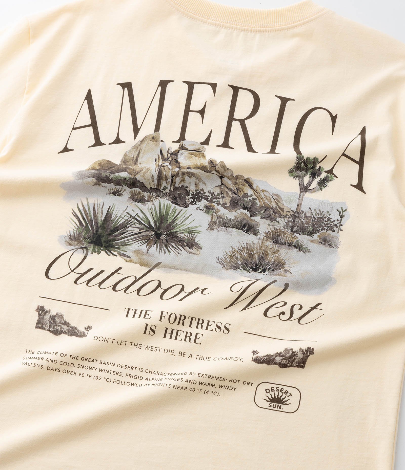 Camiseta Infantil com Estampa Frente e Costas América - Tam 5 a 14 Anos Bege 7