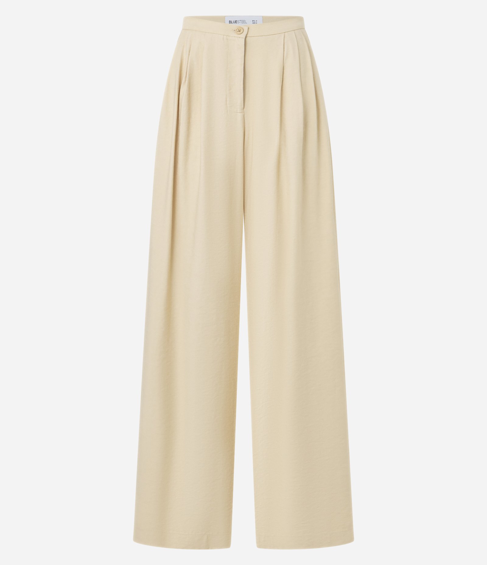 Calça Pantalona em Alfaiataria com Cintura Alta Bege 6