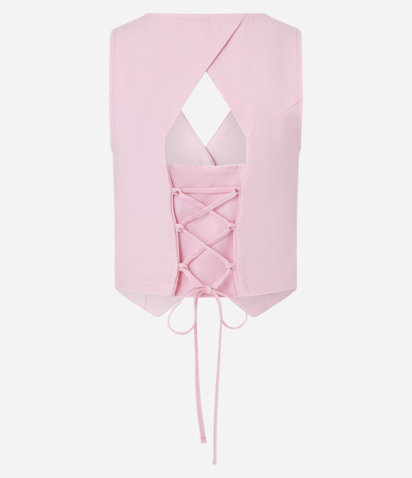 Colete em Viscose com Detalhe nas Costas Decote em V e Alfaiatado Rosa 8