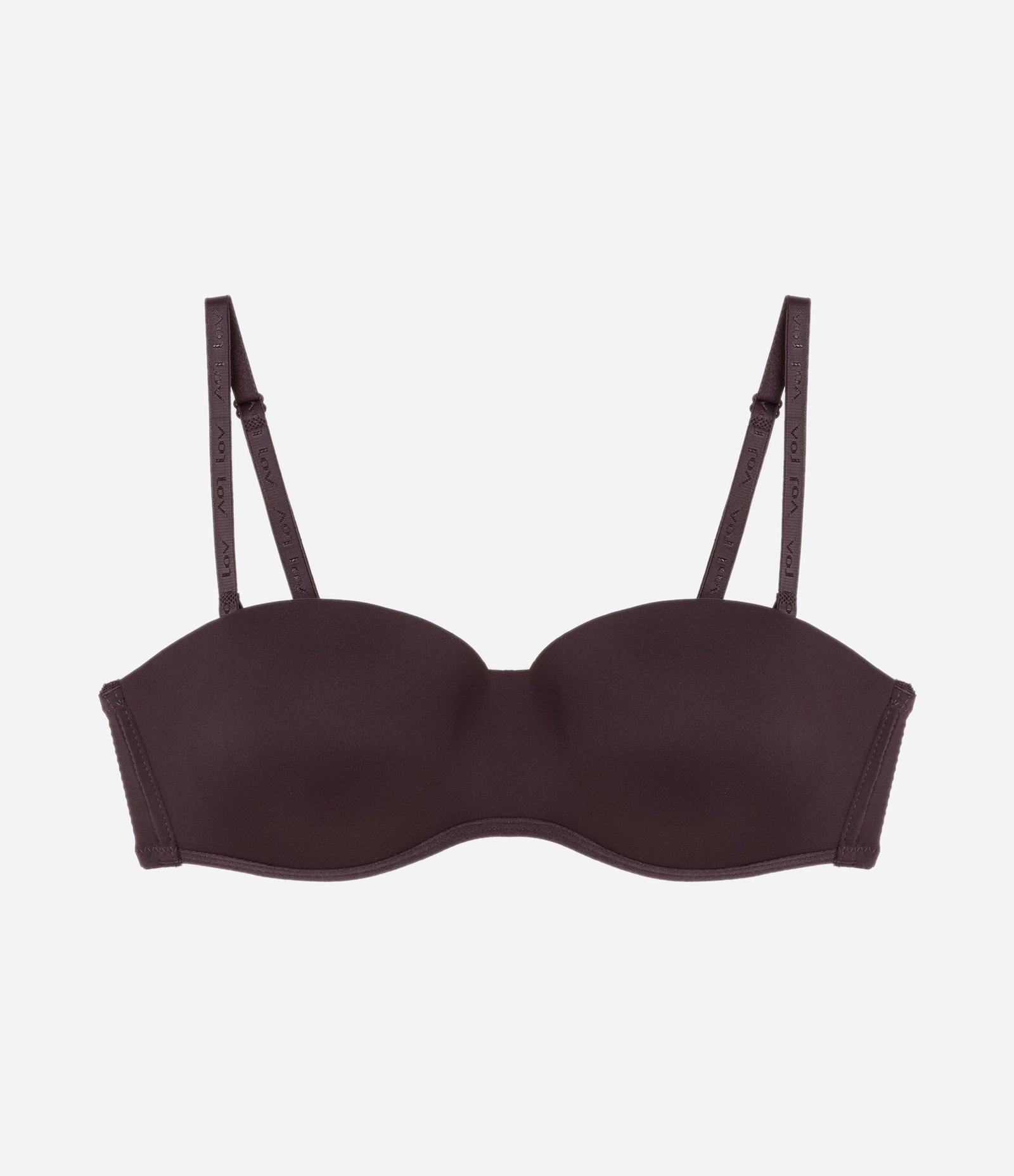 Sutiã Tomara que Caia em Poliamida com Bojo Oco e Alça Removível Marrom Escuro 6