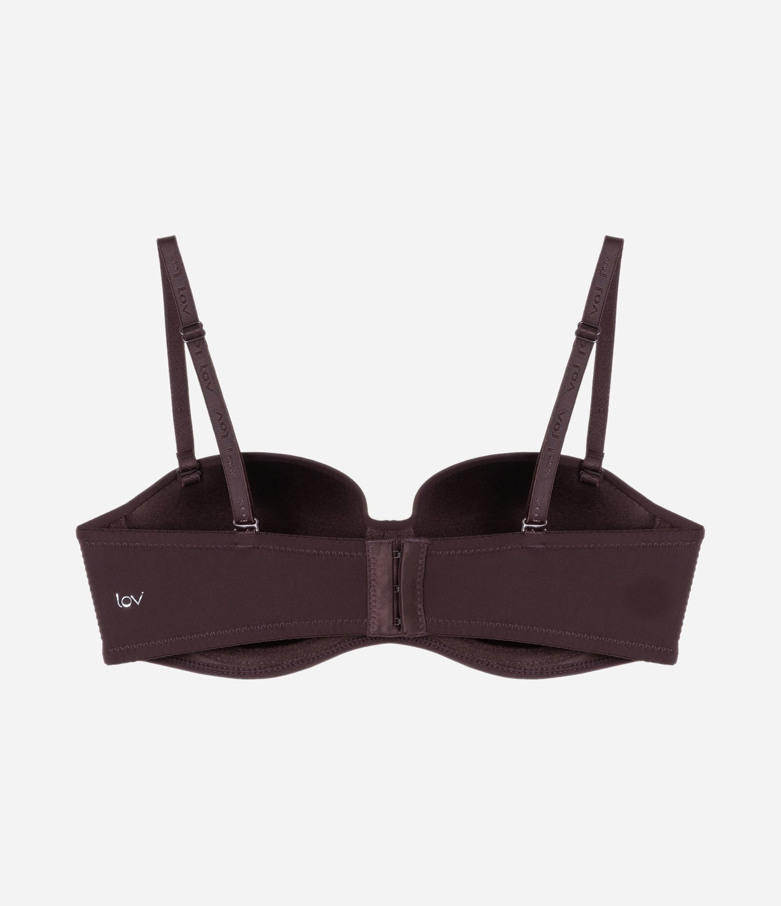 Sutiã Tomara que Caia em Poliamida com Bojo Oco e Alça Removível Marrom Escuro 7