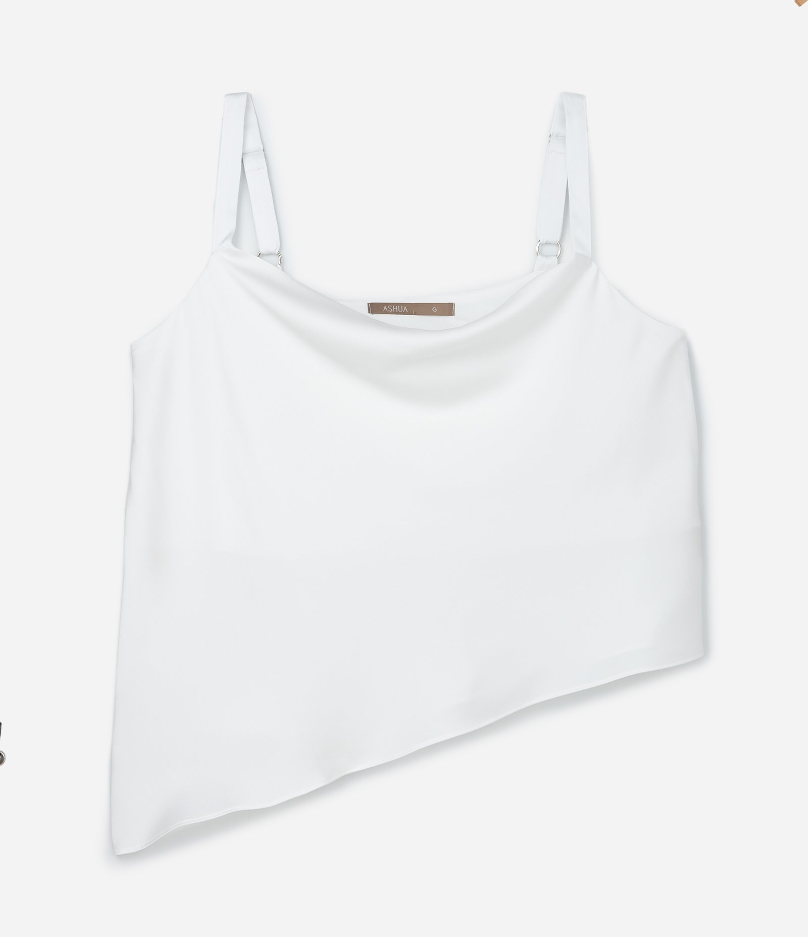 Blusa Acetinada com Decote Degagê e Barra Irregular Curve & Plus Size Branco 5