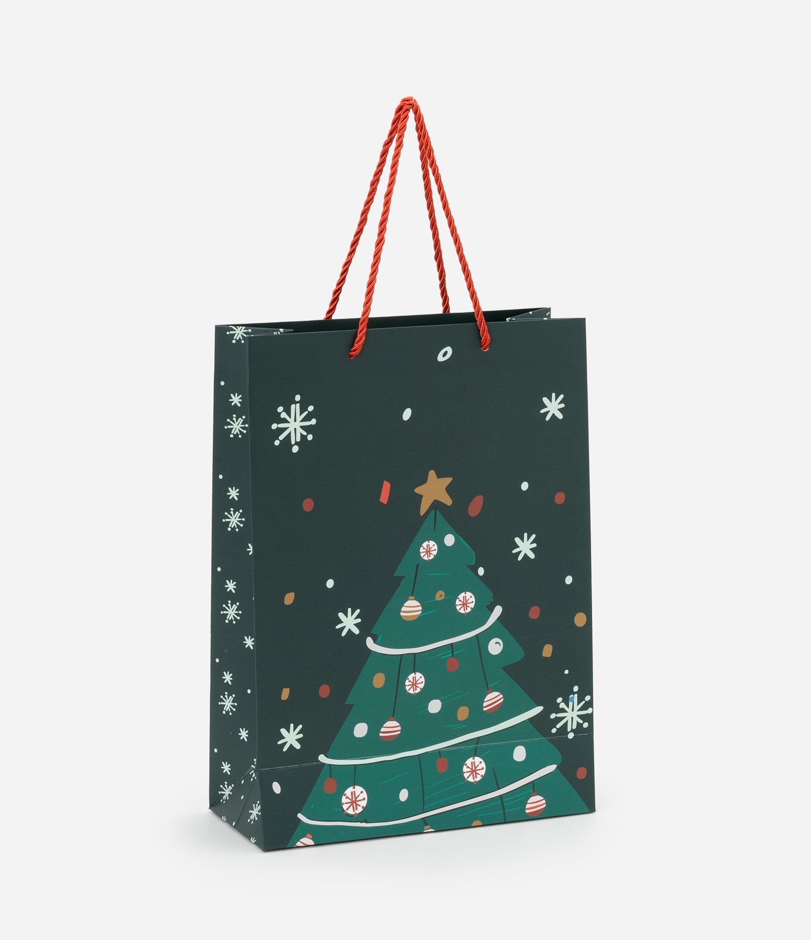 Embalagem de Presente Pequena com Estampa de Árvore de Natal Verde 1