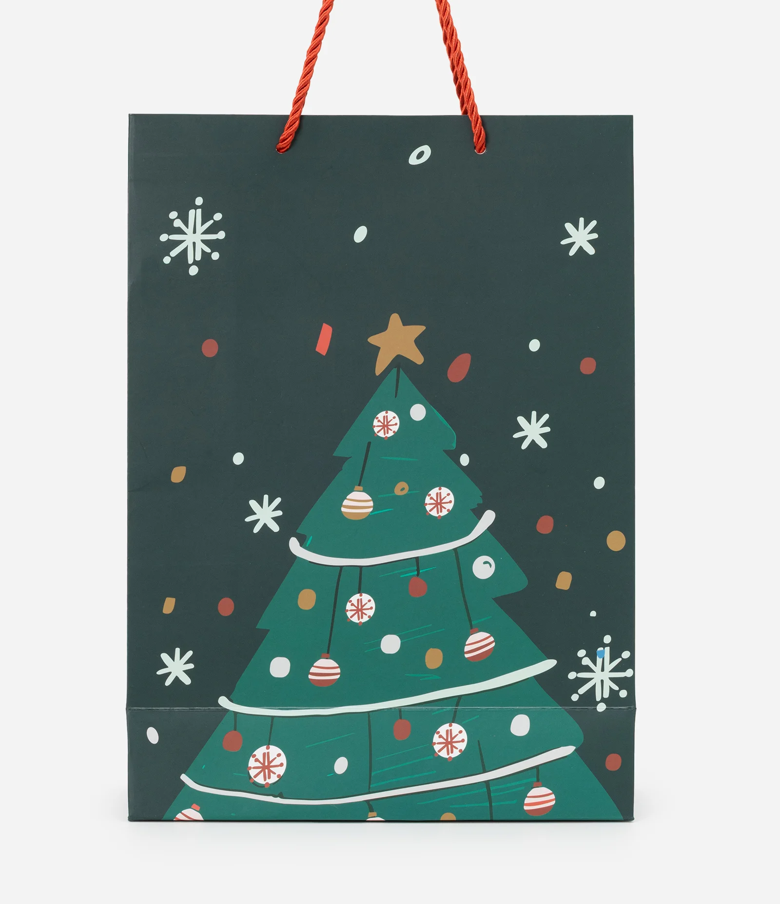 Embalagem de Presente Pequena com Estampa de Árvore de Natal Verde 2