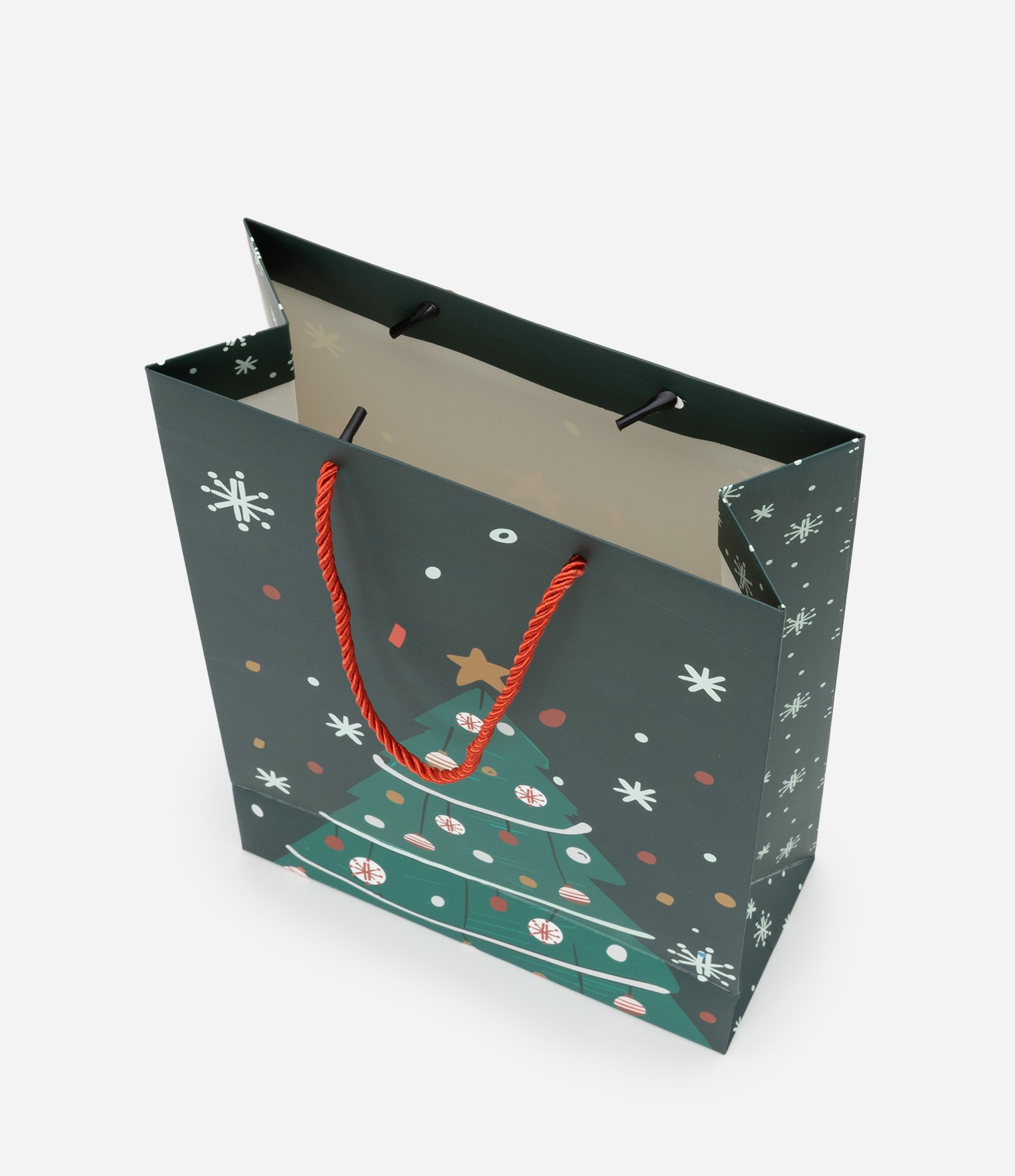 Embalagem de Presente Pequena com Estampa de Árvore de Natal Verde 4