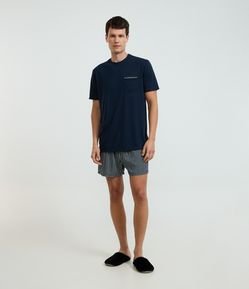 Pijama Curto em Poliviscose com Listras