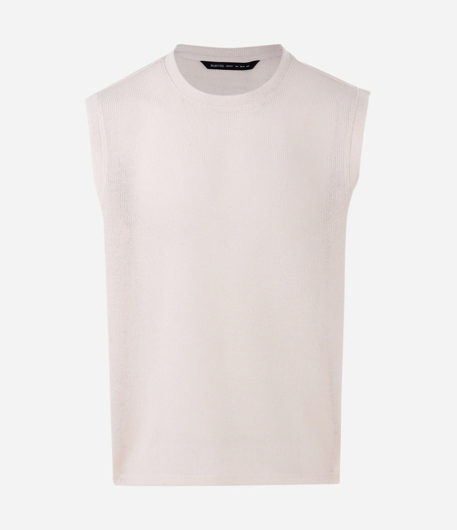 Regata Boxy Lisa com Efeito Tricô Branco 1