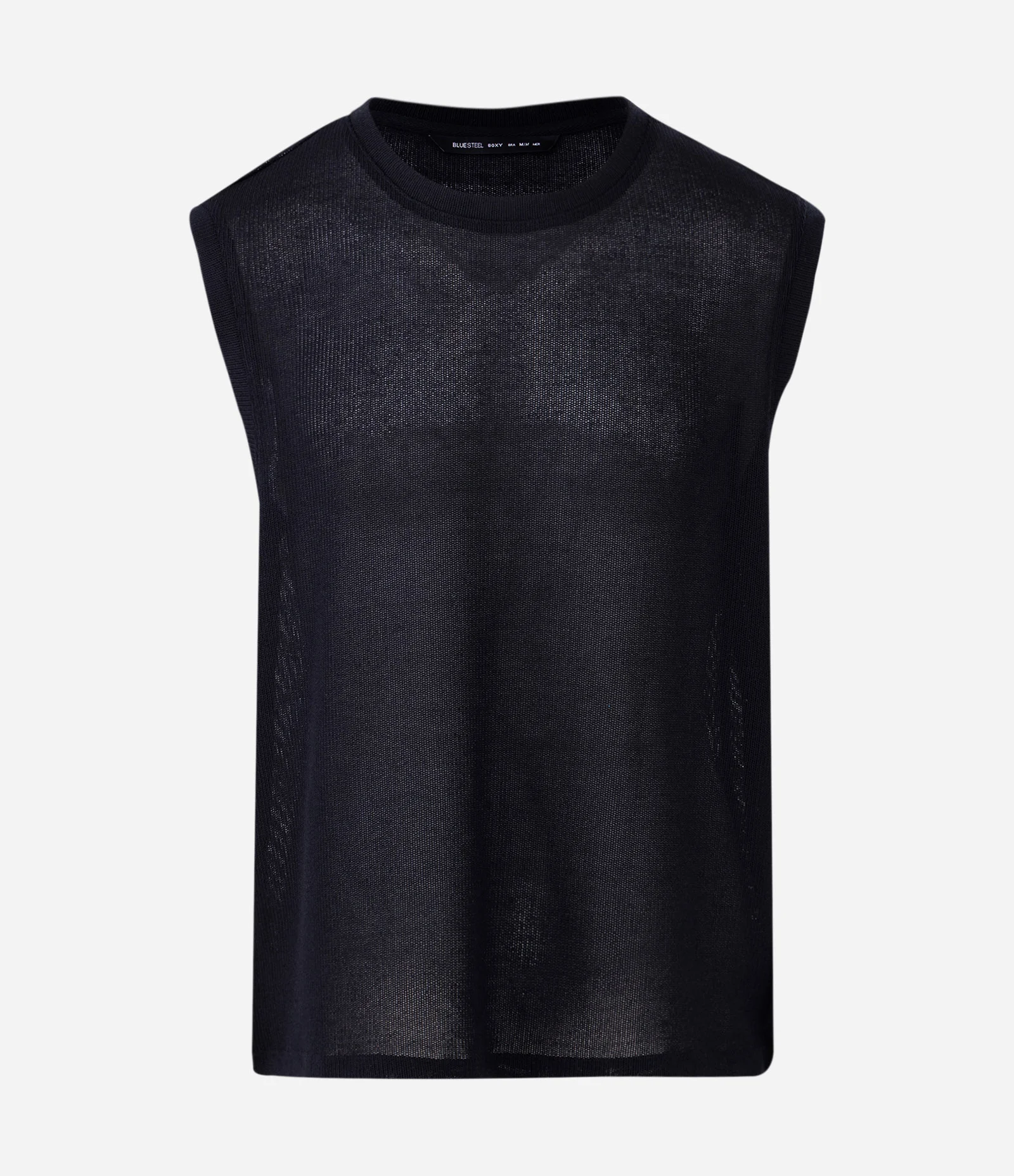 Regata Boxy Lisa com Efeito Tricô Preto 5