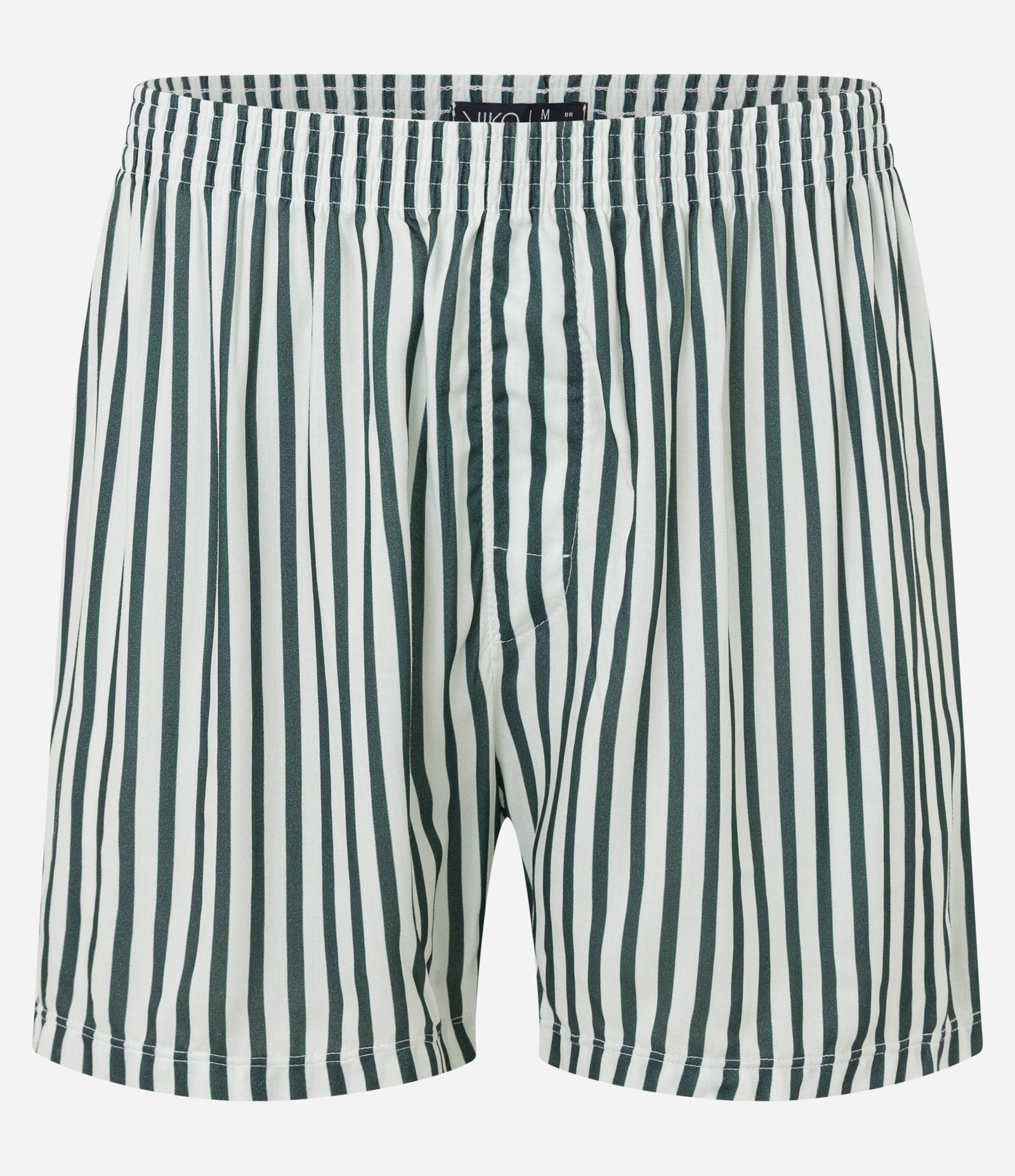 Cueca Samba Canção em Viscose com Estampa de Listras Verde 1