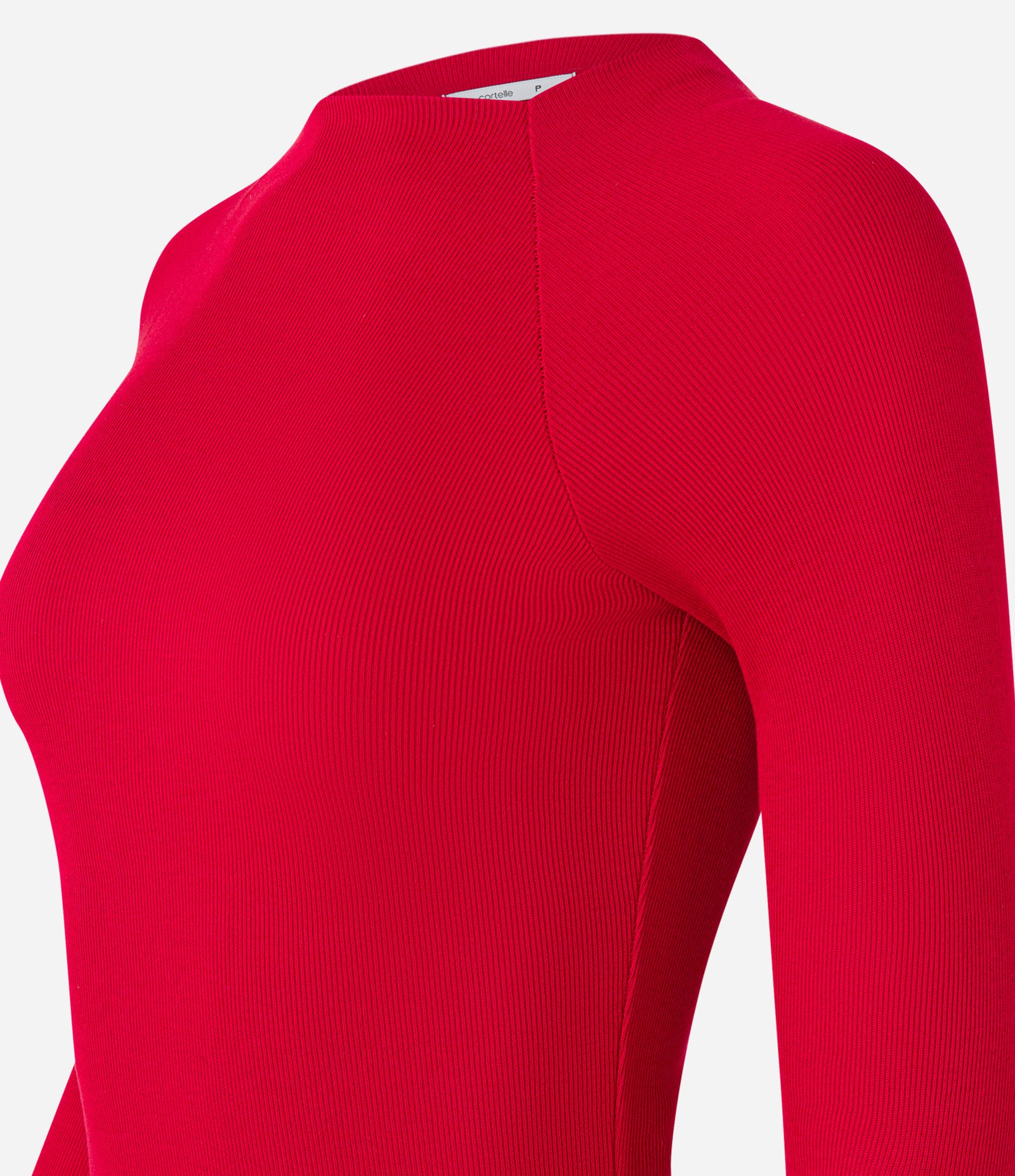 Blusa Básica em Viscose com Gola Alta e Cava Raglan Vermelho 6