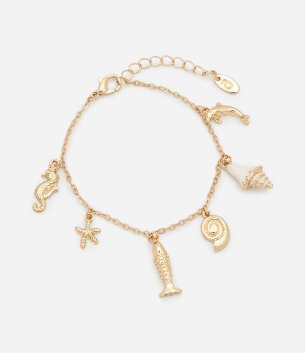 Pulseira em Metal com Pingentes Fundo do Mar