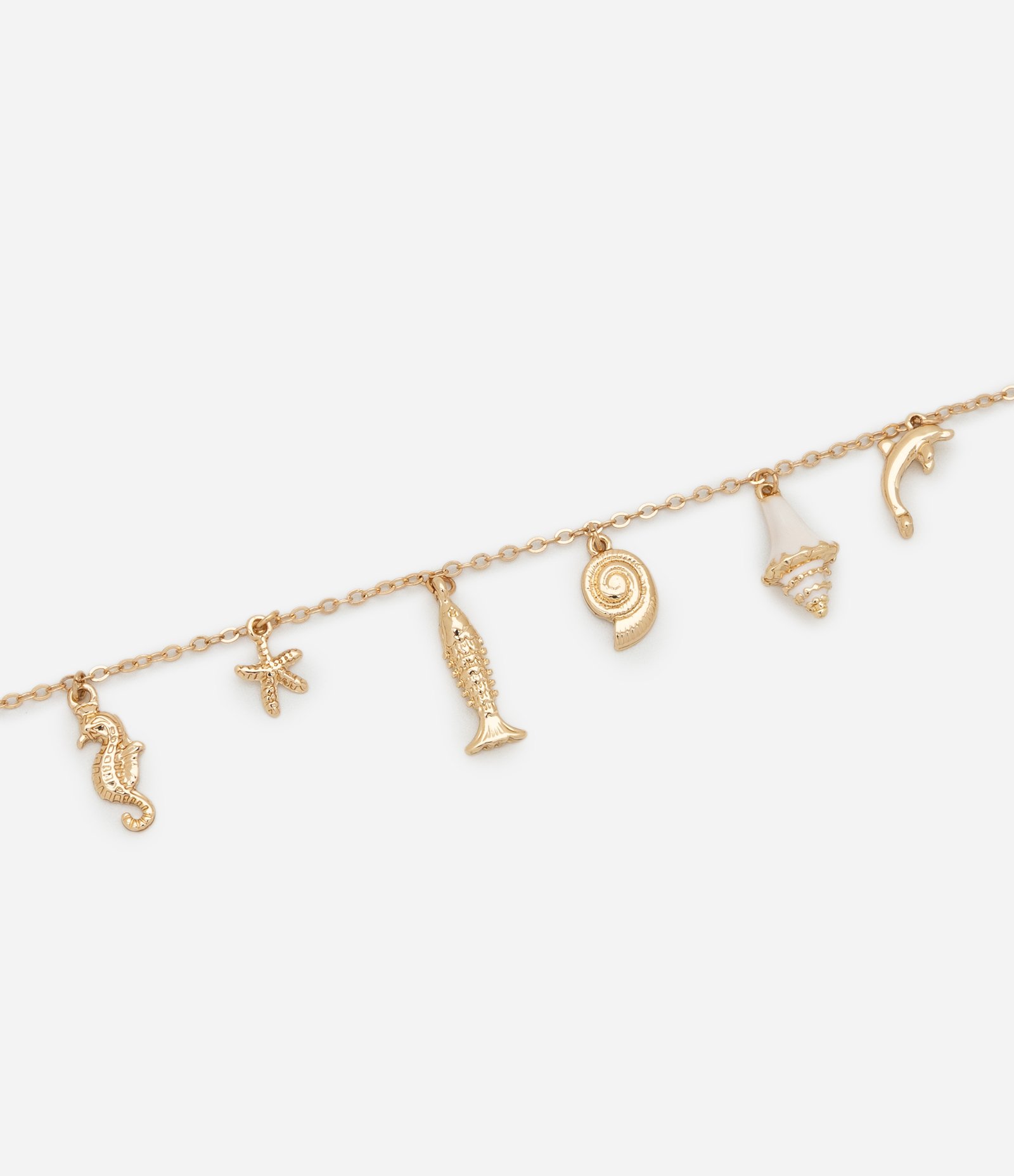 Pulseira em Metal com Pingentes Fundo do Mar Dourado 3