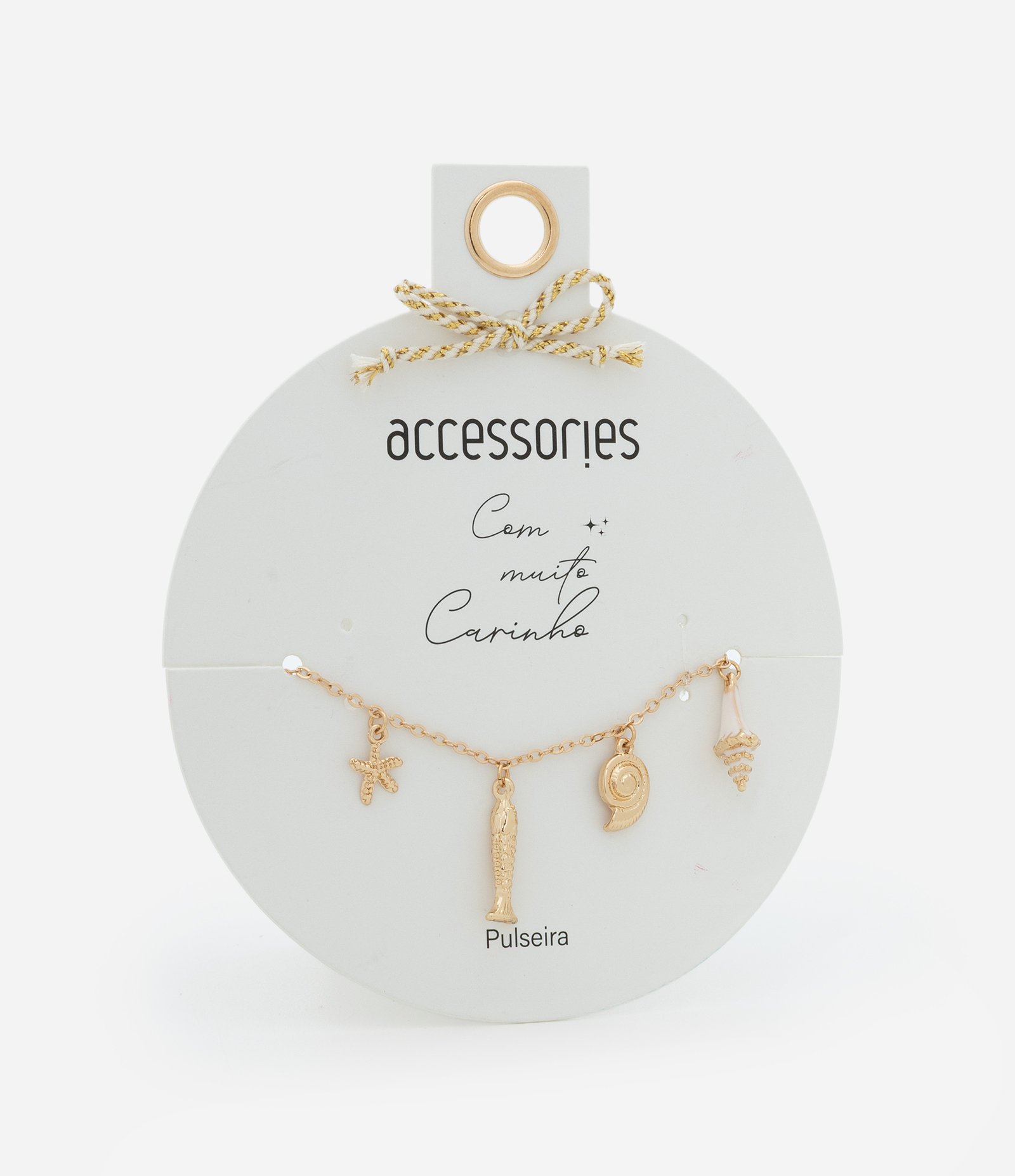 Pulseira em Metal com Pingentes Fundo do Mar Dourado 1