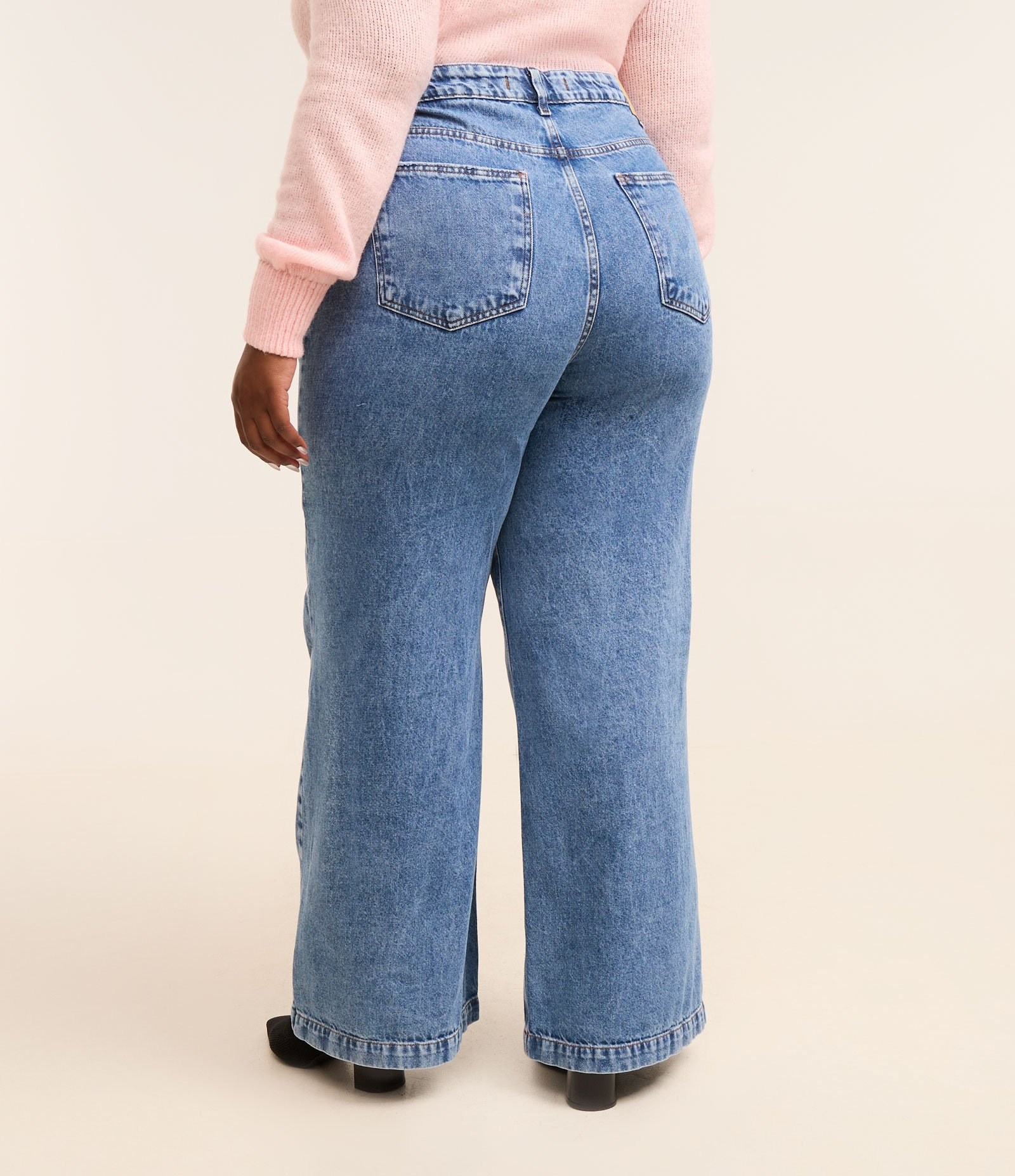 Calça Wide Leg em Jeans Curve & Plus Size Azul 3
