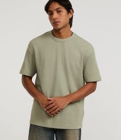 Camiseta Relaxed em Algodão com Textura de Mini Waffle