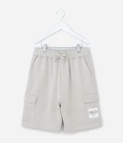 Bermuda Infantil em Moletom com Bolso Cargo - Tam 5 a 14 Anos