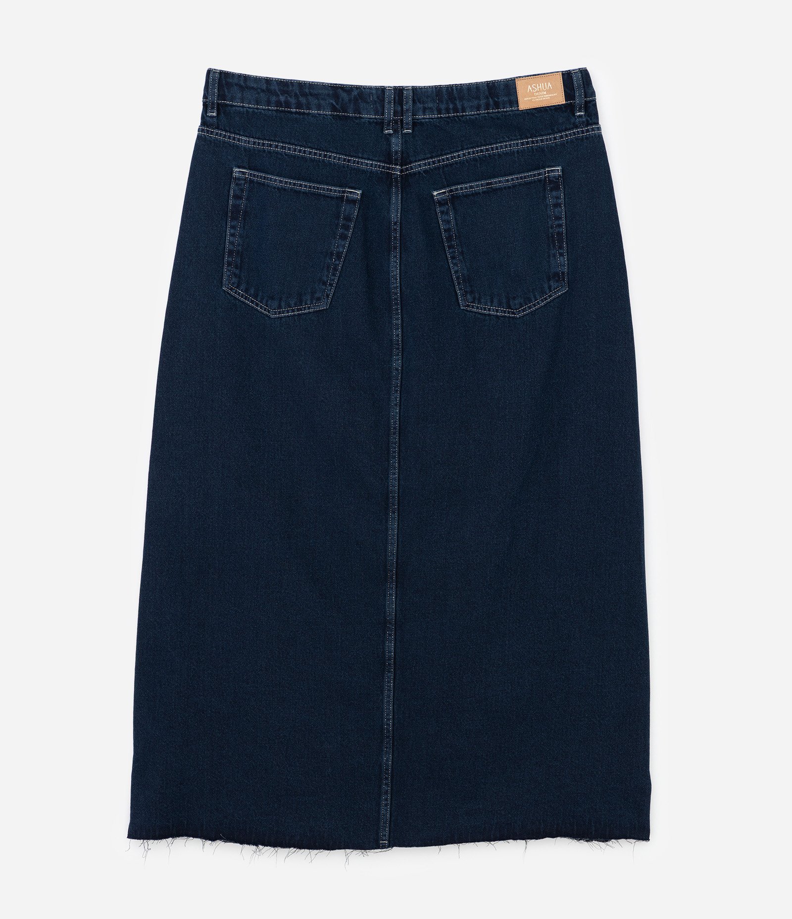 Saia Midi em Jeans com Fenda Curve & Plus Size Azul 7