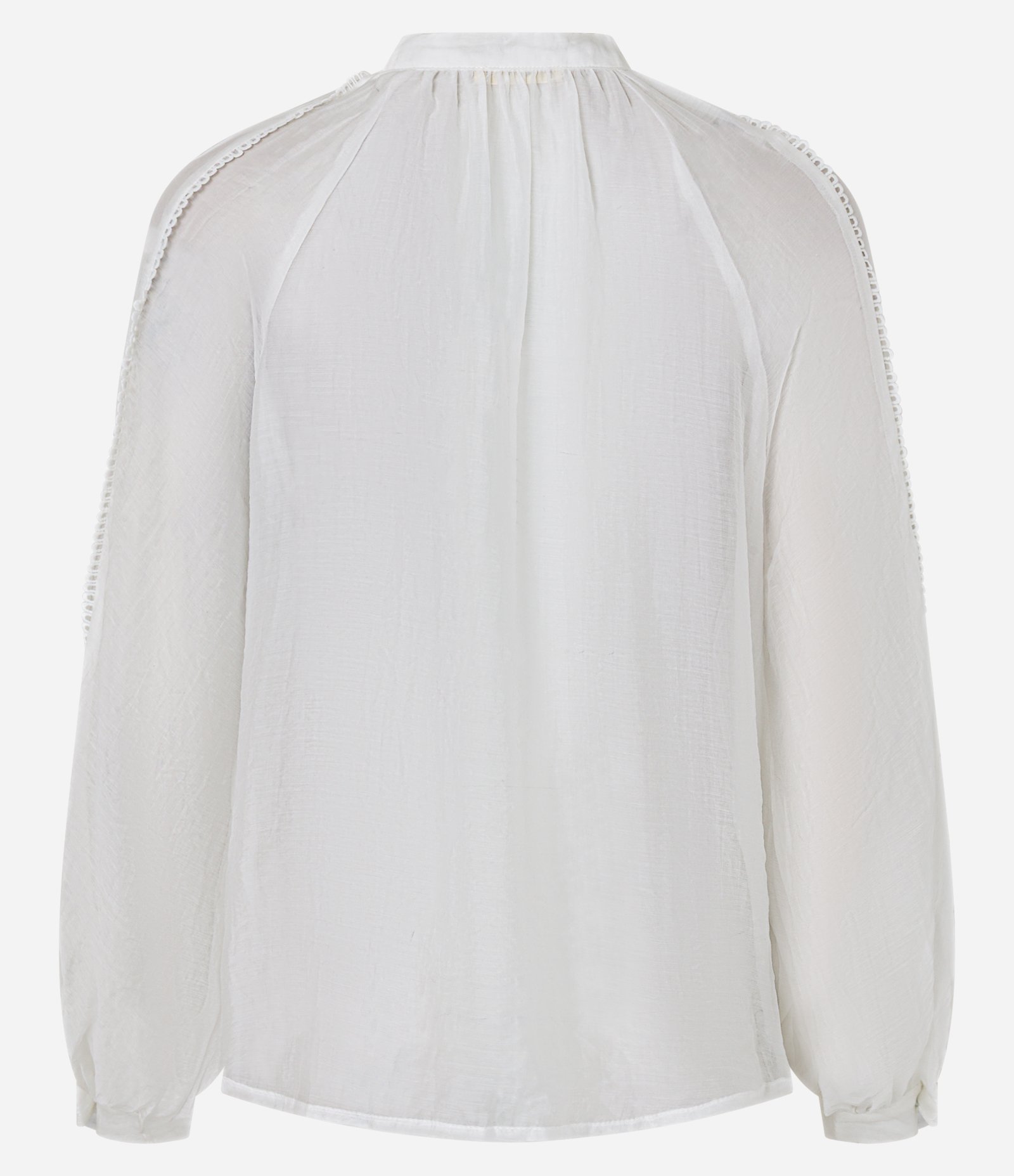 Blusa Bata em Voal com Amarração e Picuetas Branco 7