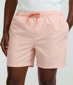 Bermuda de Praia Listrada em Microfibra com Textura Anarruga