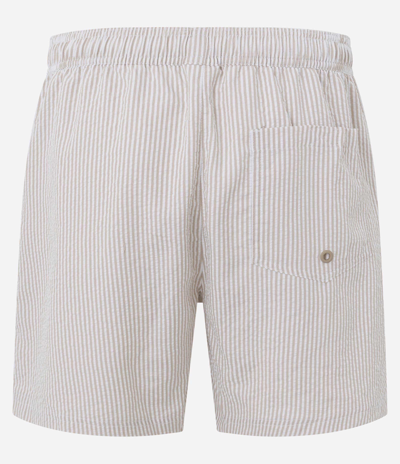 Bermuda de Praia Listrada em Microfibra com Textura Anarruga Marrom 6