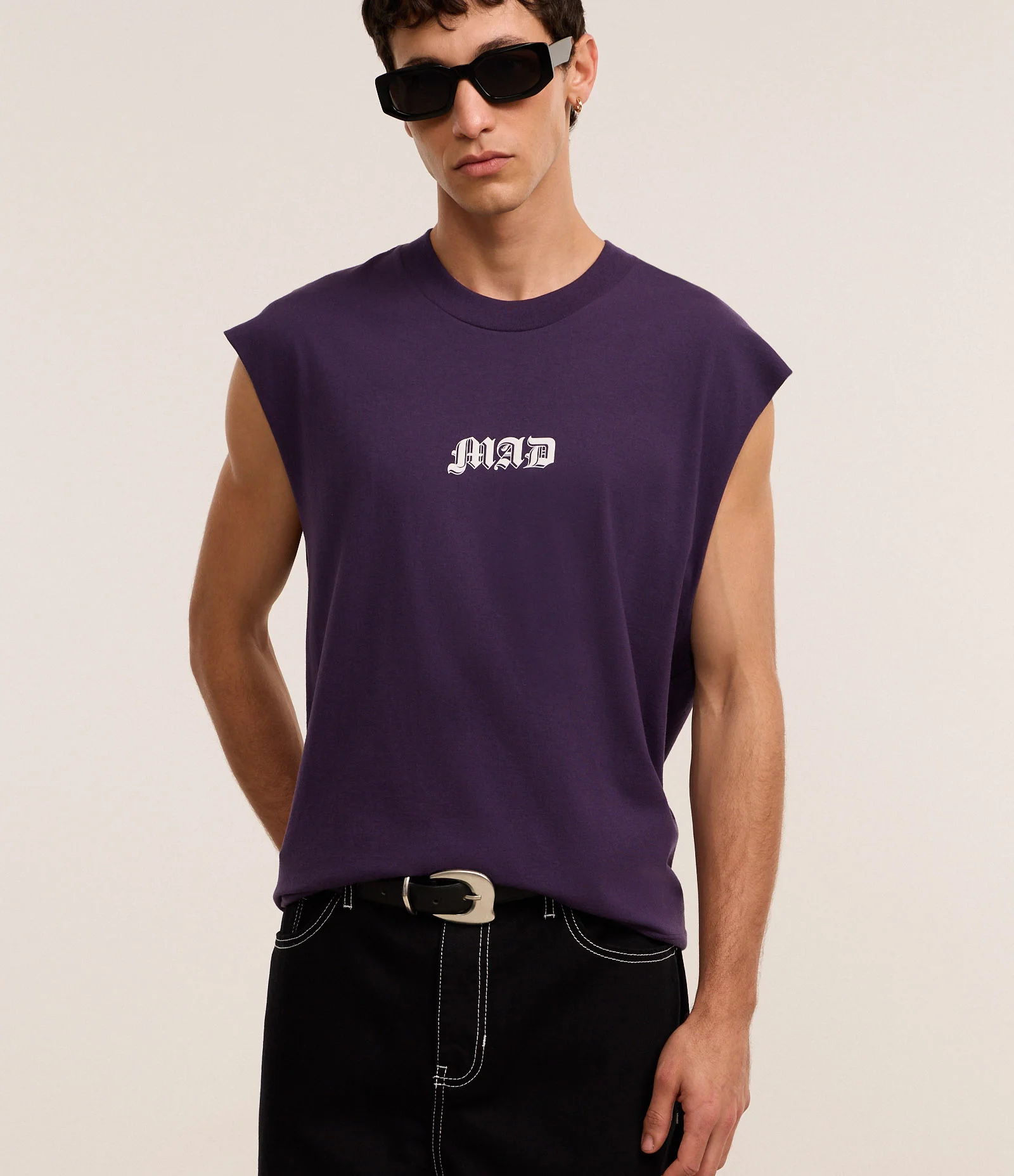 Regata Boxy em Algodão com Estampa Lettering Roxo 1