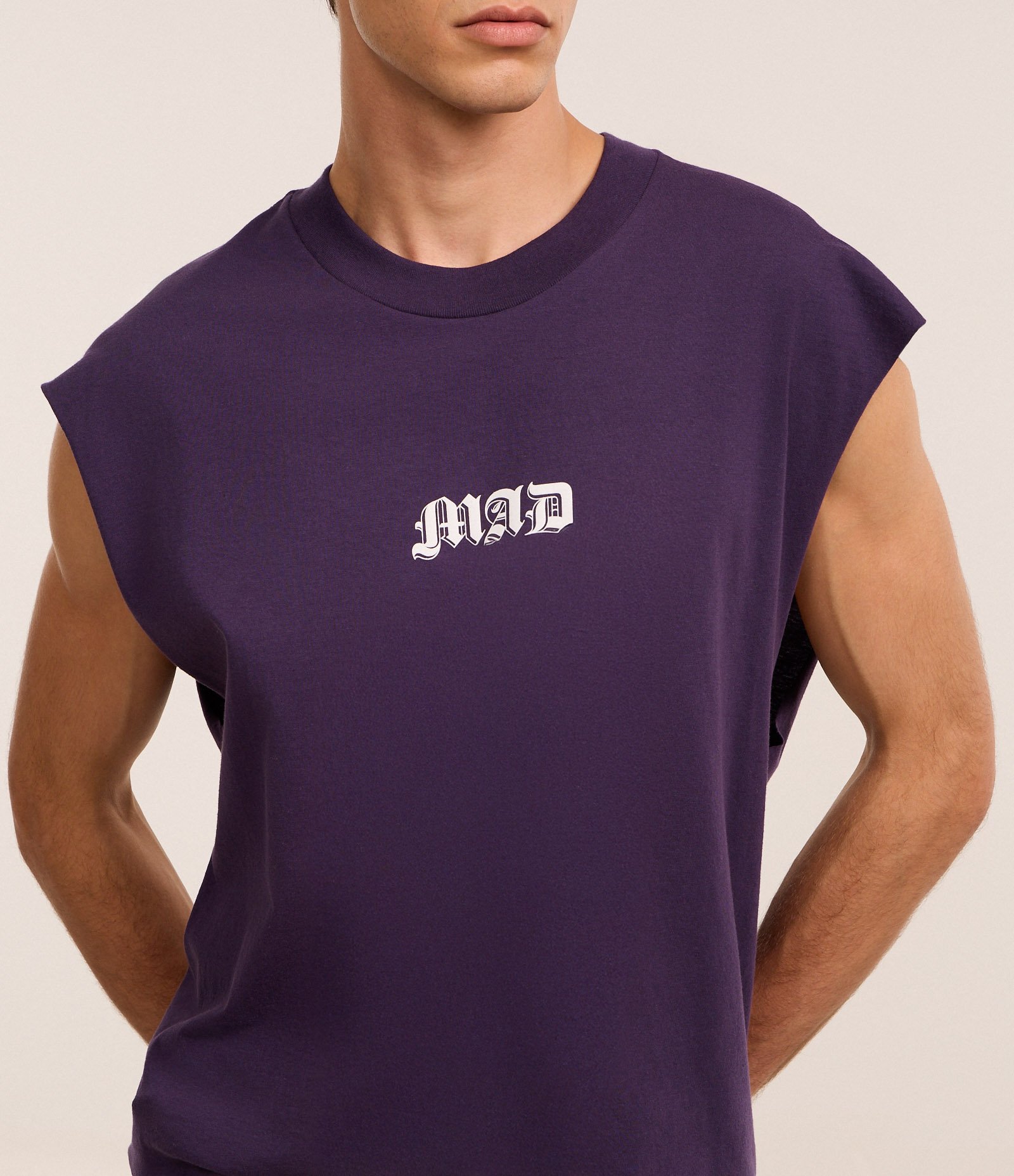 Regata Boxy em Algodão com Estampa Lettering Roxo 3