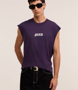 Regata Boxy em Algodão com Estampa Lettering