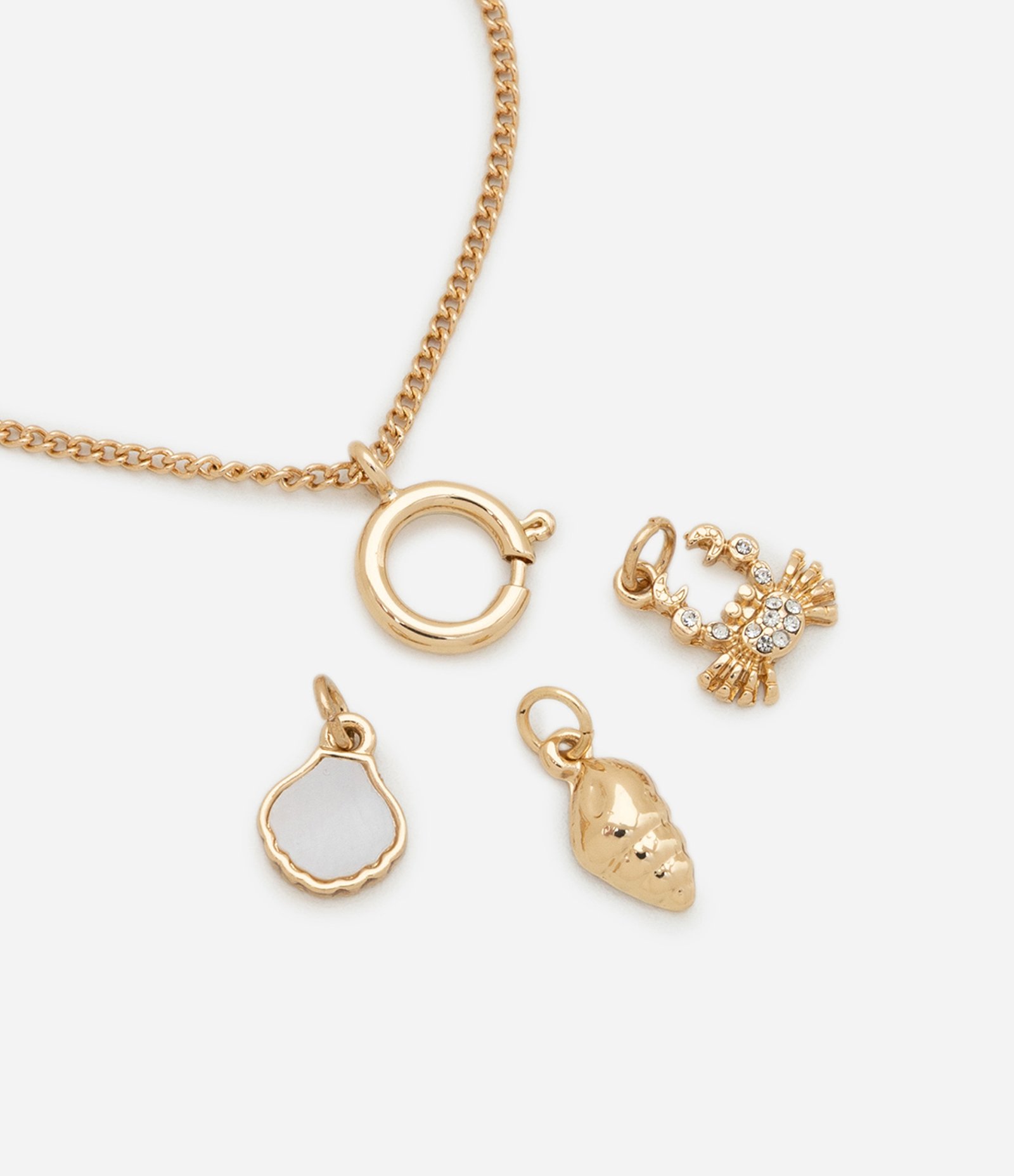 Pulseira Ajustável com Pingentes em Madrepérola Dourado 3