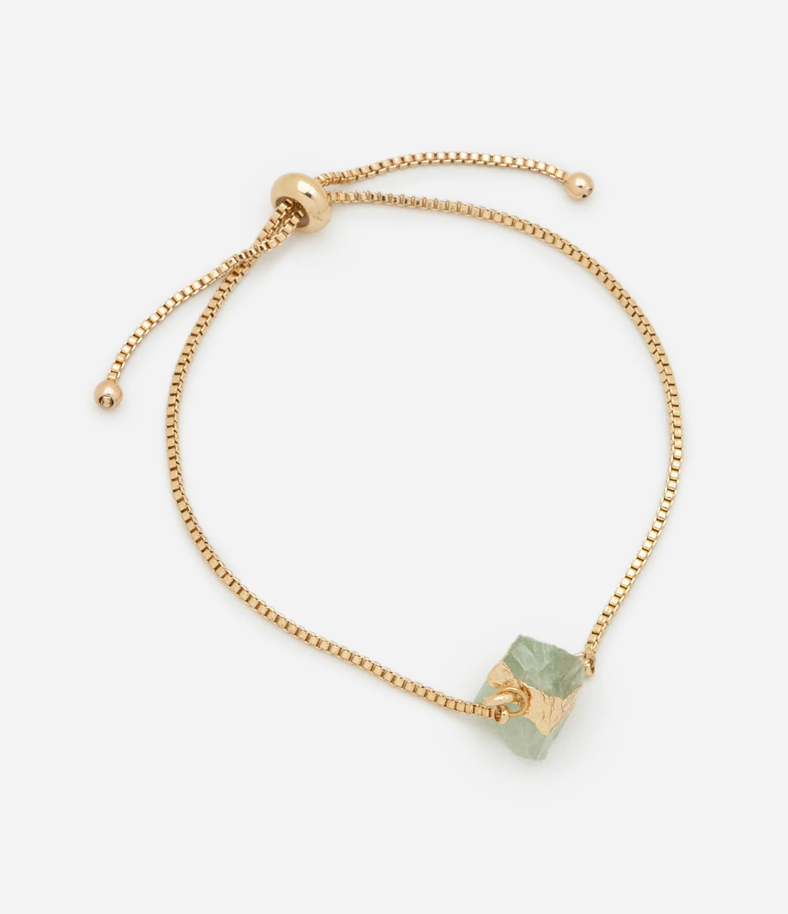 Pulseira Ajustável com Pingente Pedra Natural Dourado 2