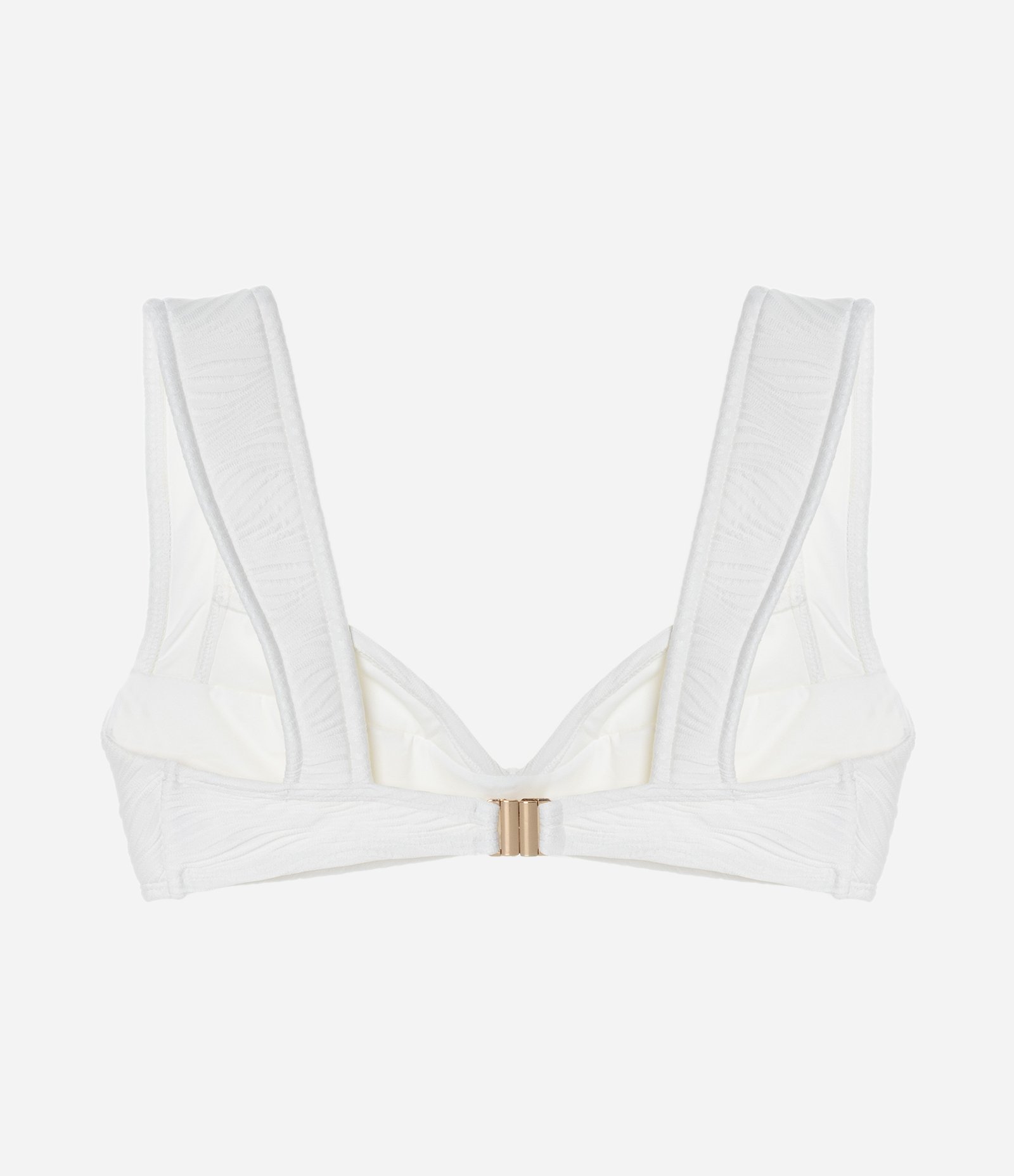 Biquíni Top em Microfibra Texturizada com Alças Largas Branco 6