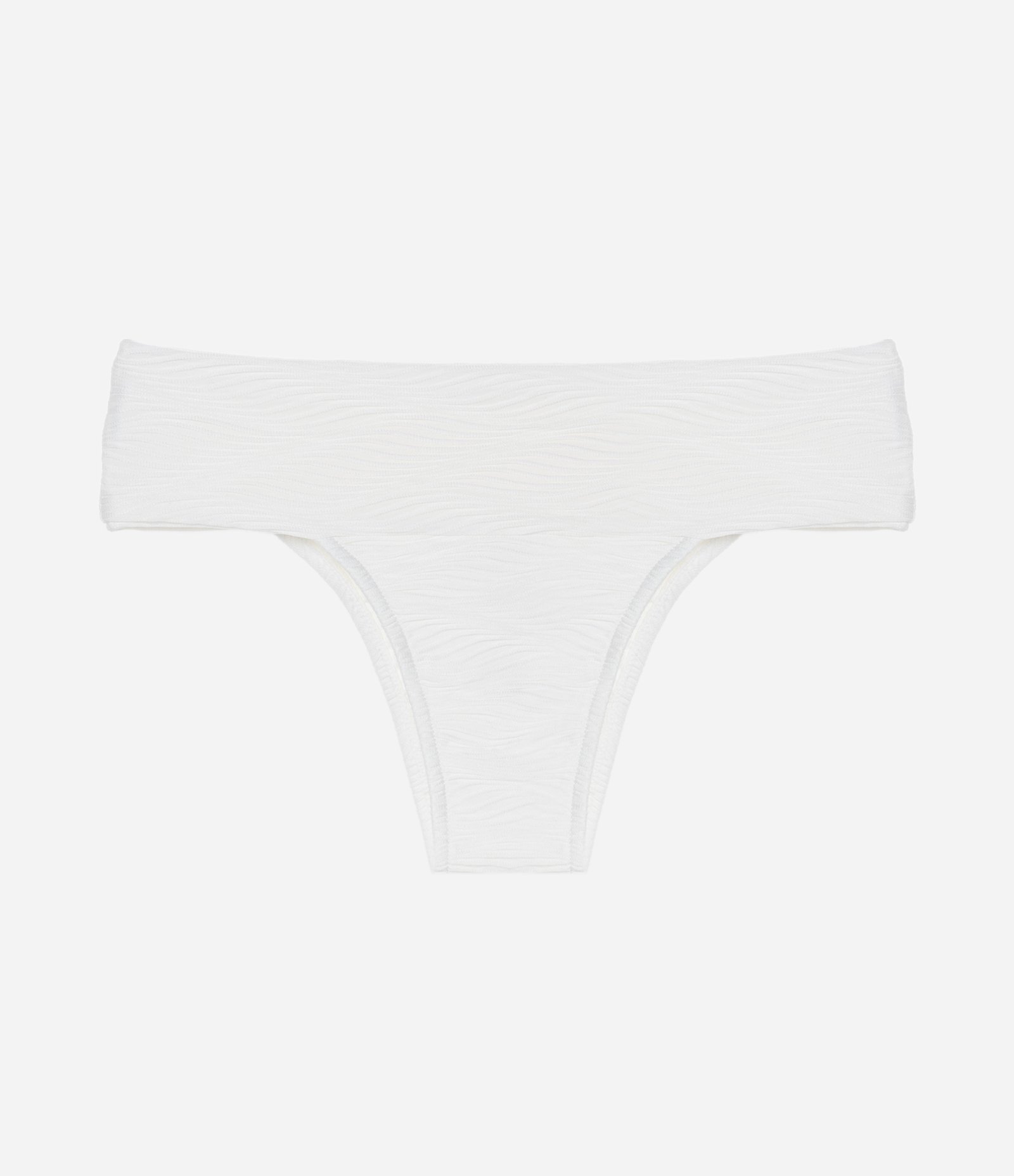 Biquíni Calcinha Pala Larga em Microfibra Texturizada Branco 5