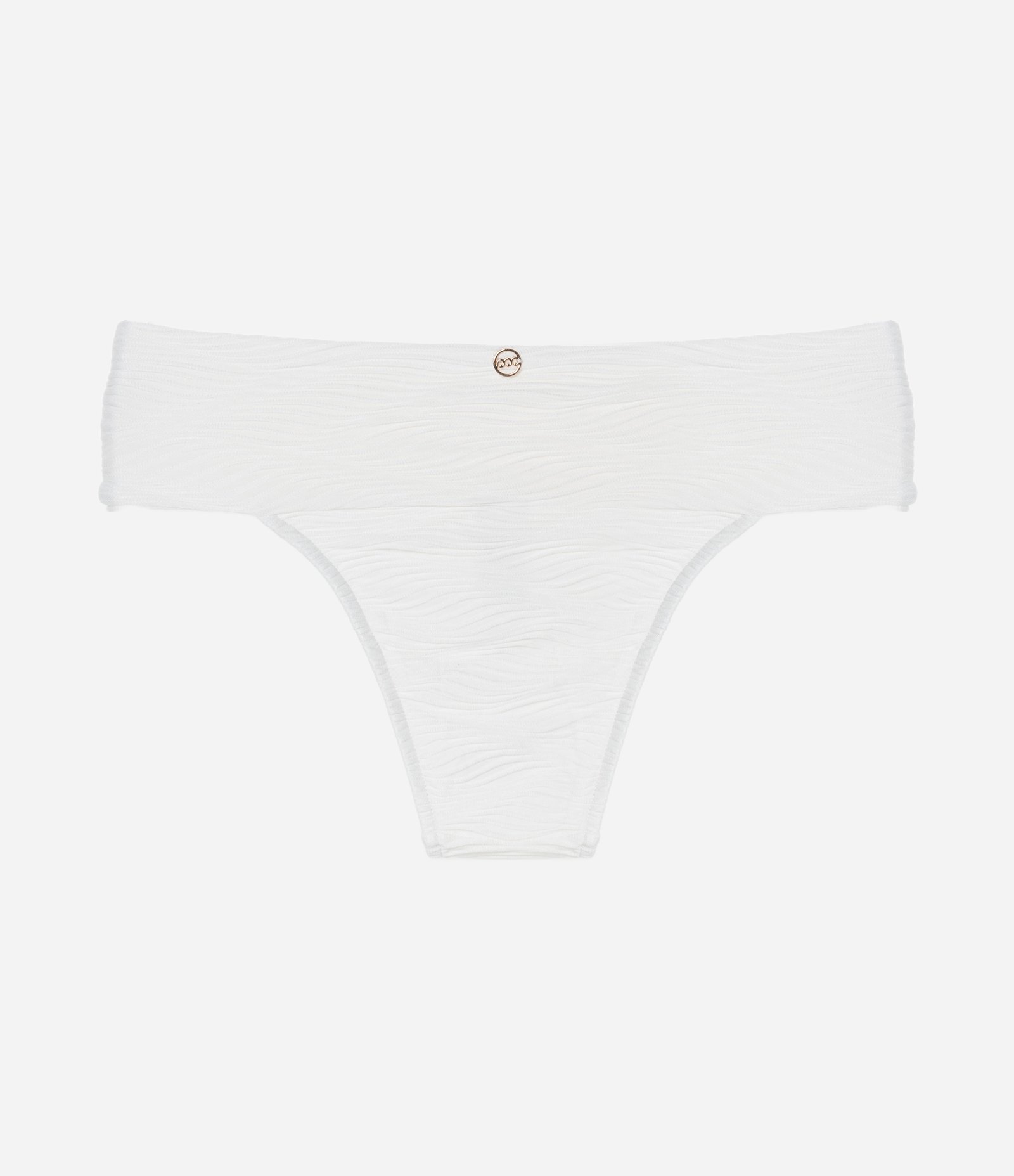 Biquíni Calcinha Pala Larga em Microfibra Texturizada Branco 6