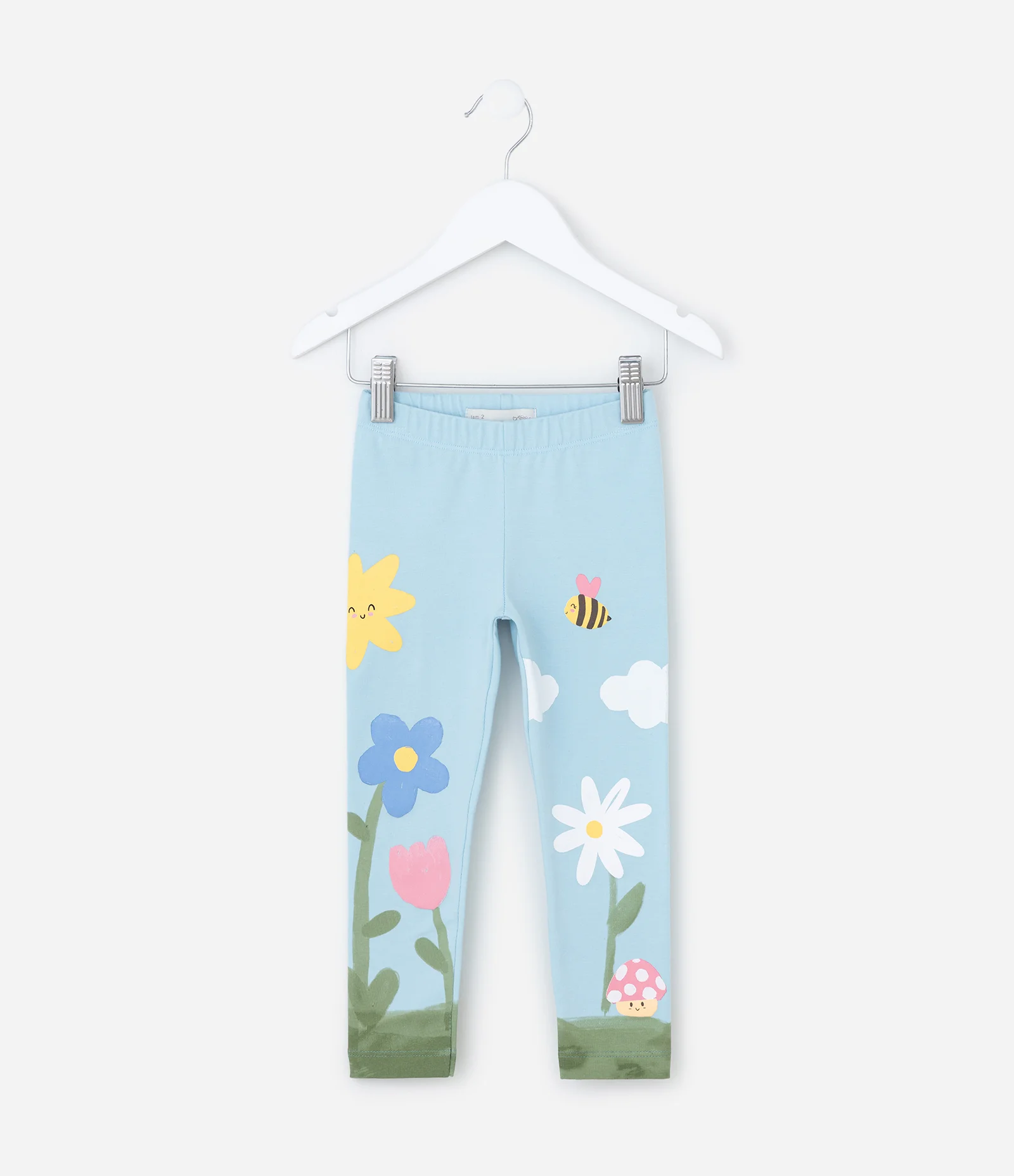 Calça Legging Infanitl em Cotton com Estampa da Natureza - Tam 1 A 6 Anos Azul 2