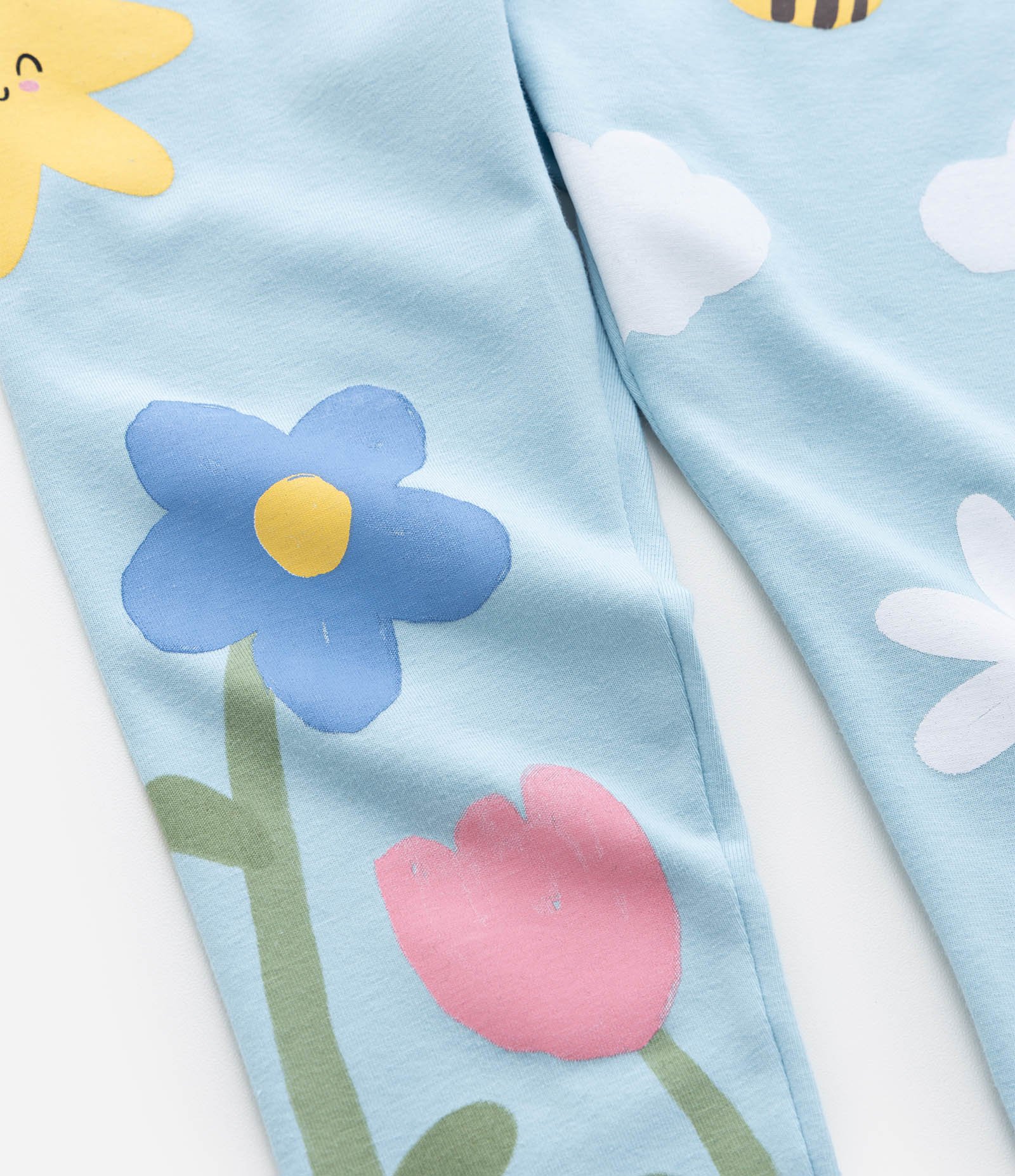 Calça Legging Infanitl em Cotton com Estampa da Natureza - Tam 1 A 6 Anos Azul 5